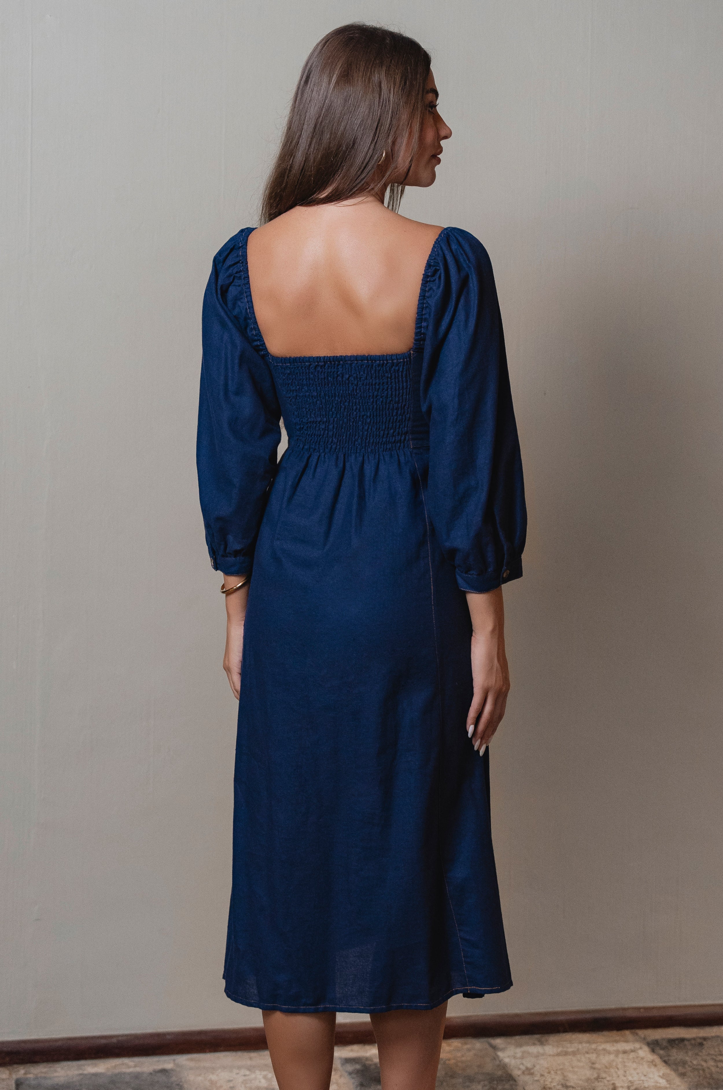 Avignon Button Down Long Sleeve Dress-3