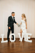 white off shoulder corset maxi wedding affortable dress