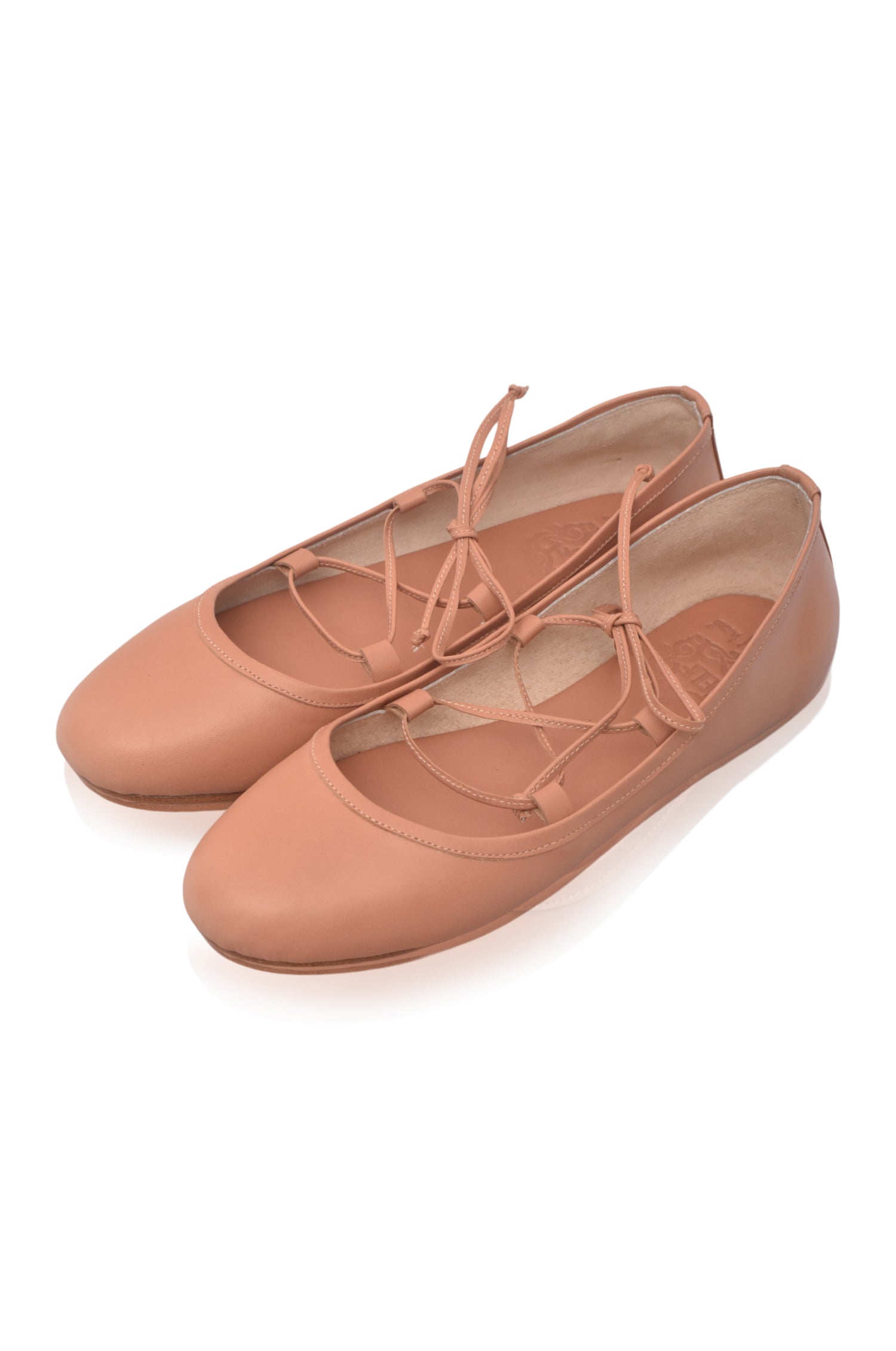 Ballerine Lace-Up Leather Flats-1