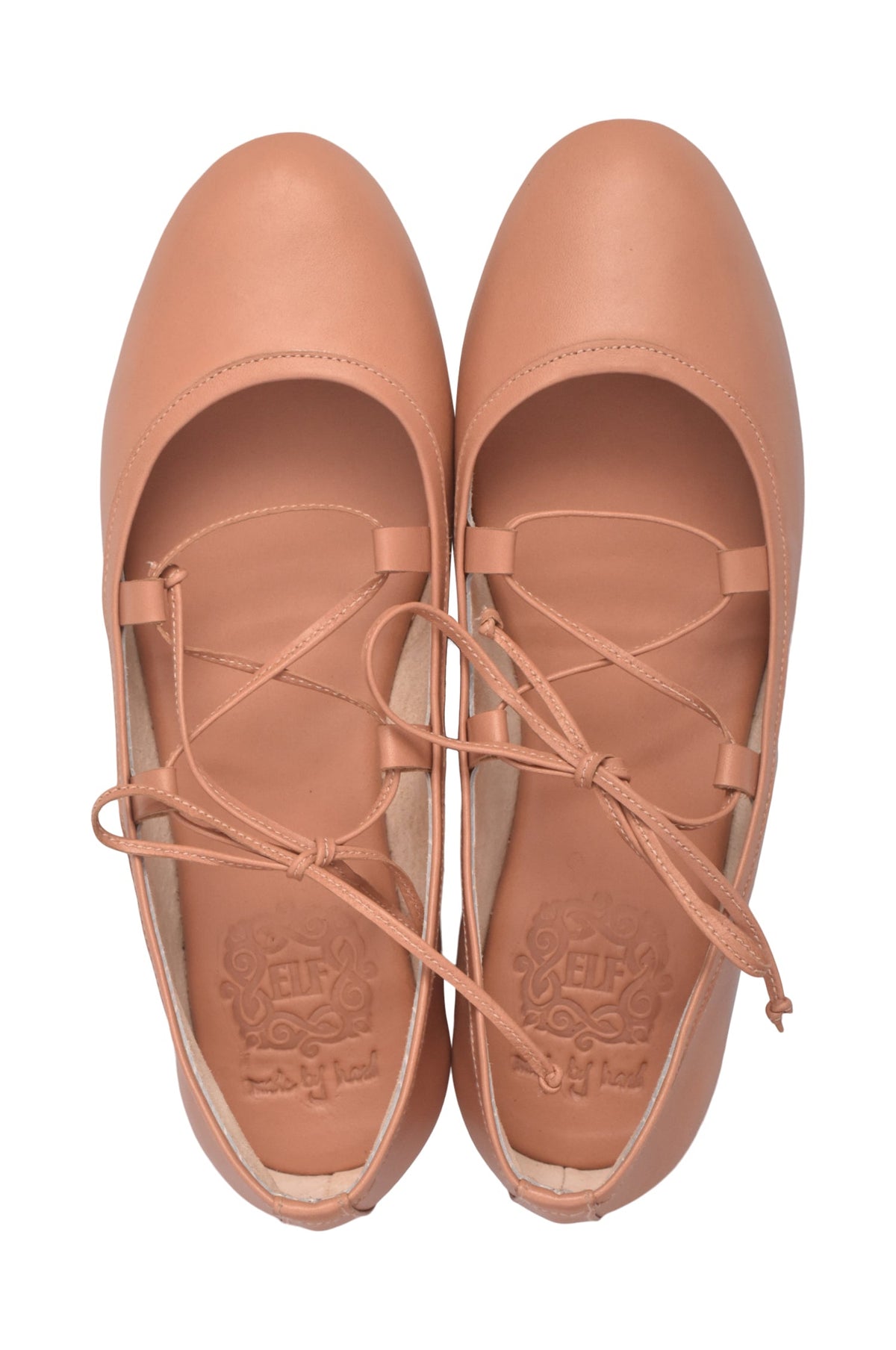 Ballerine Lace-Up Leather Flats-3