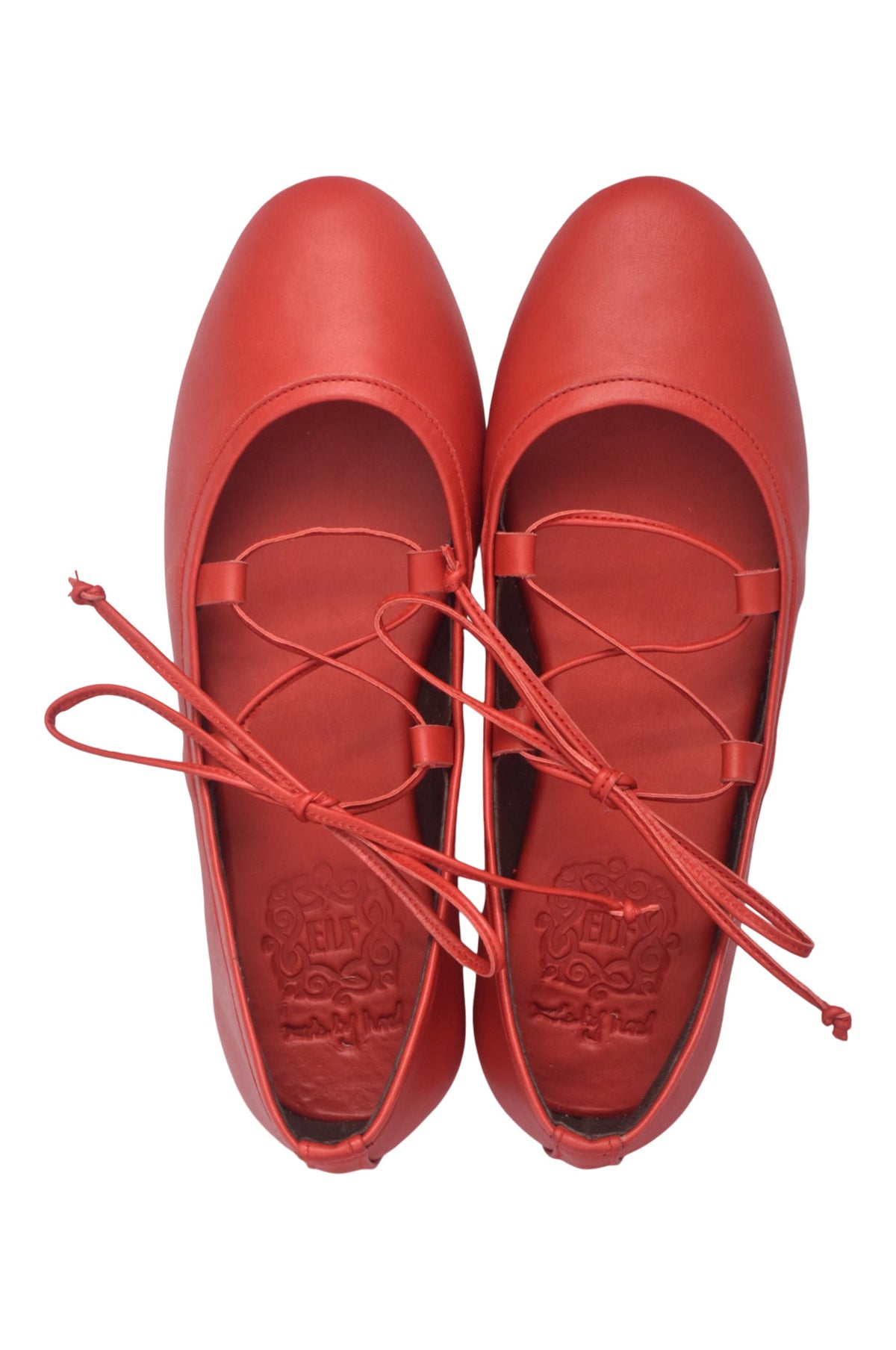 Ballerine Lace-Up Leather Flats-4