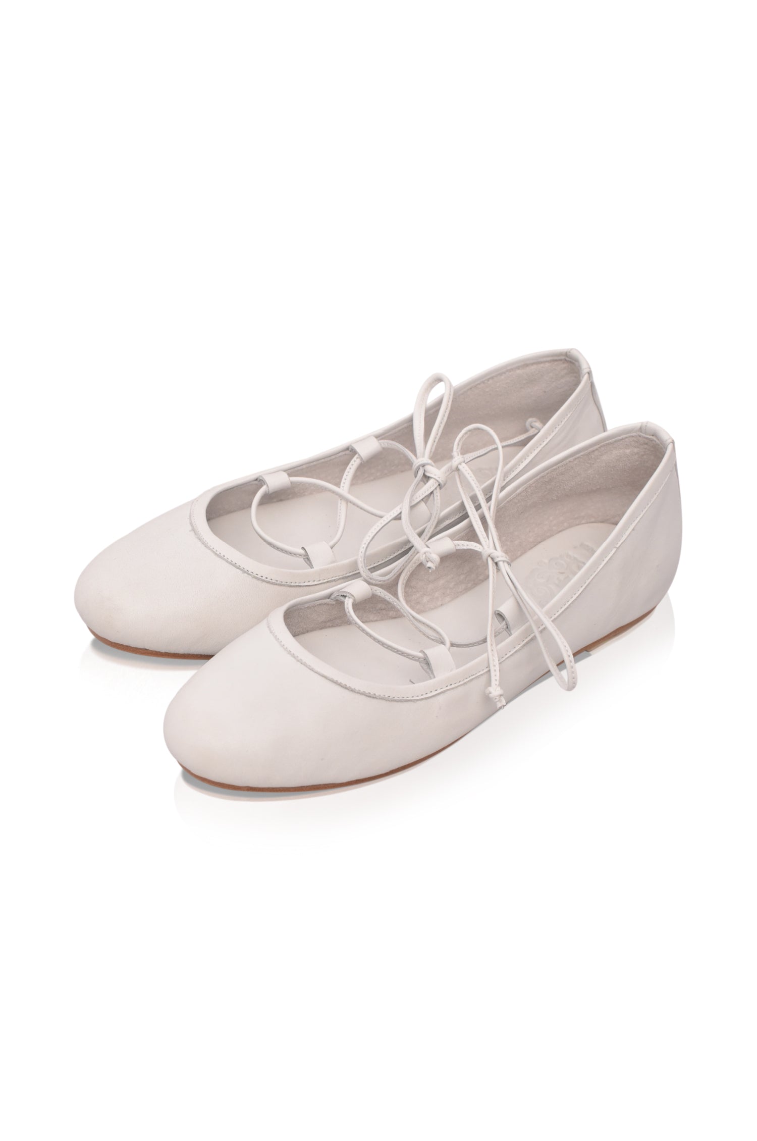Ballerine Lace-Up Leather Flats-2