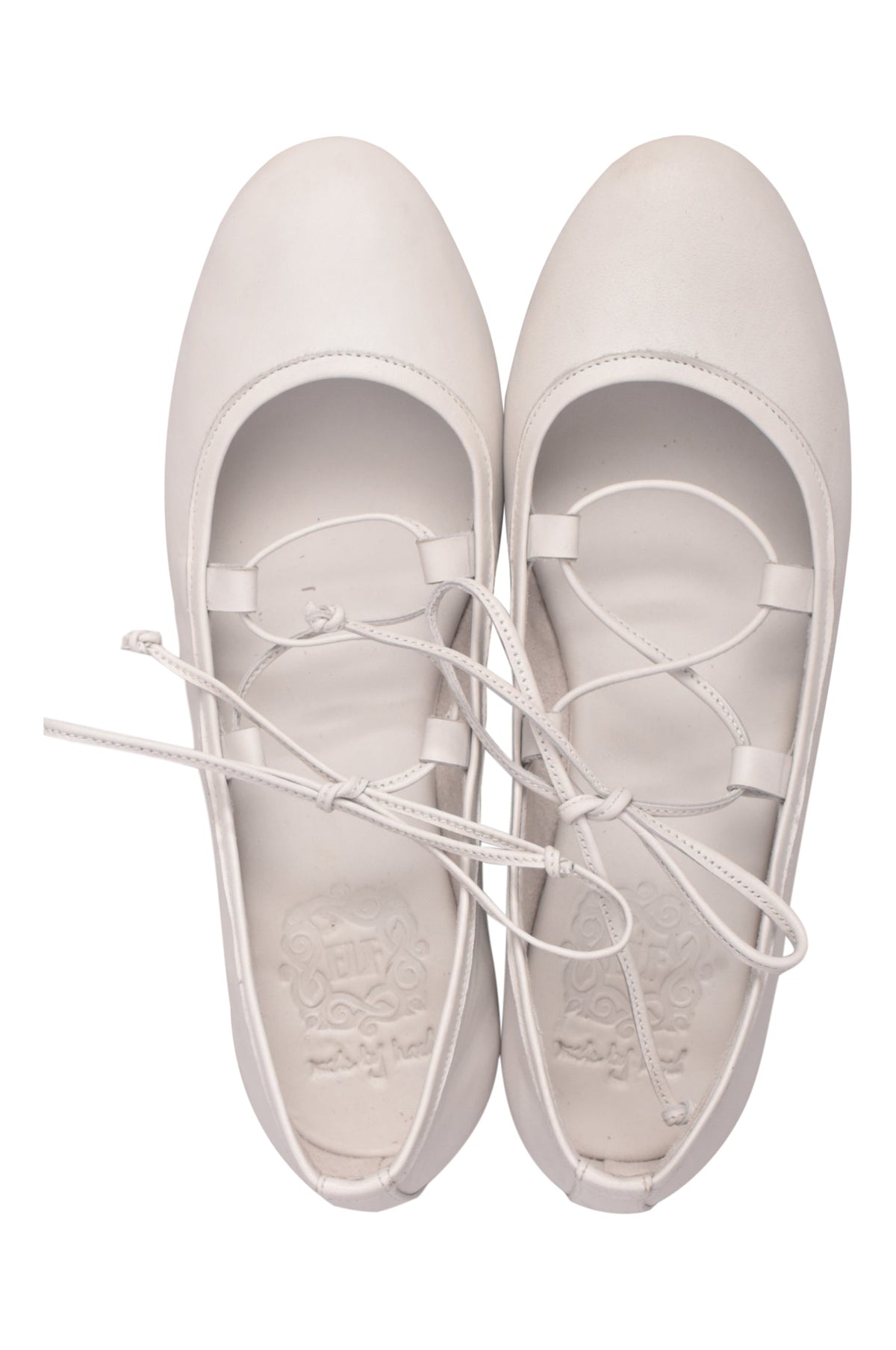 Ballerine Lace-Up Leather Flats-4