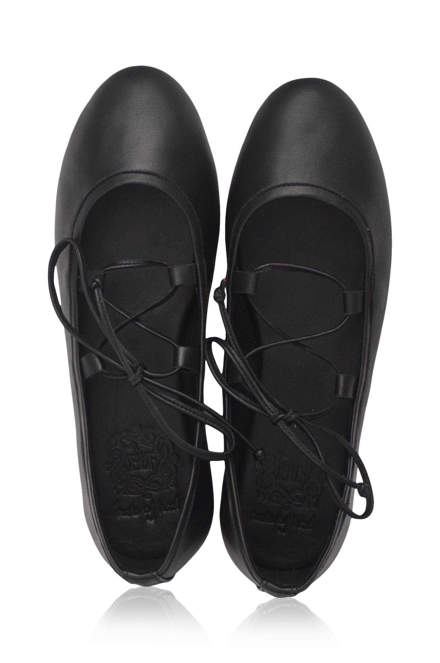 Ballerine Lace-Up Leather Flats-2