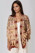 Paisley Print Embellished Kimono-0