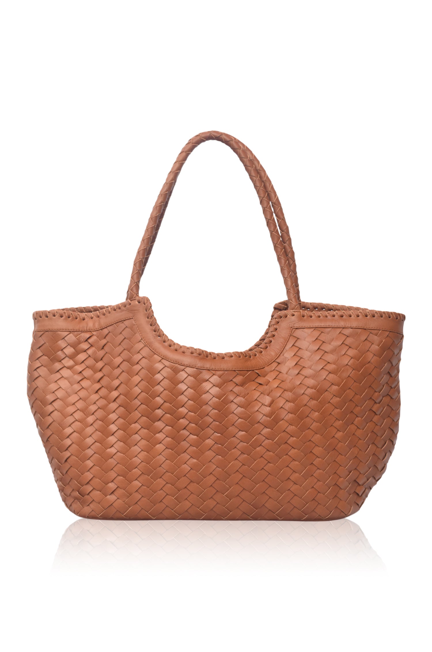 Bellagio Woven Leather Tote Bag-7