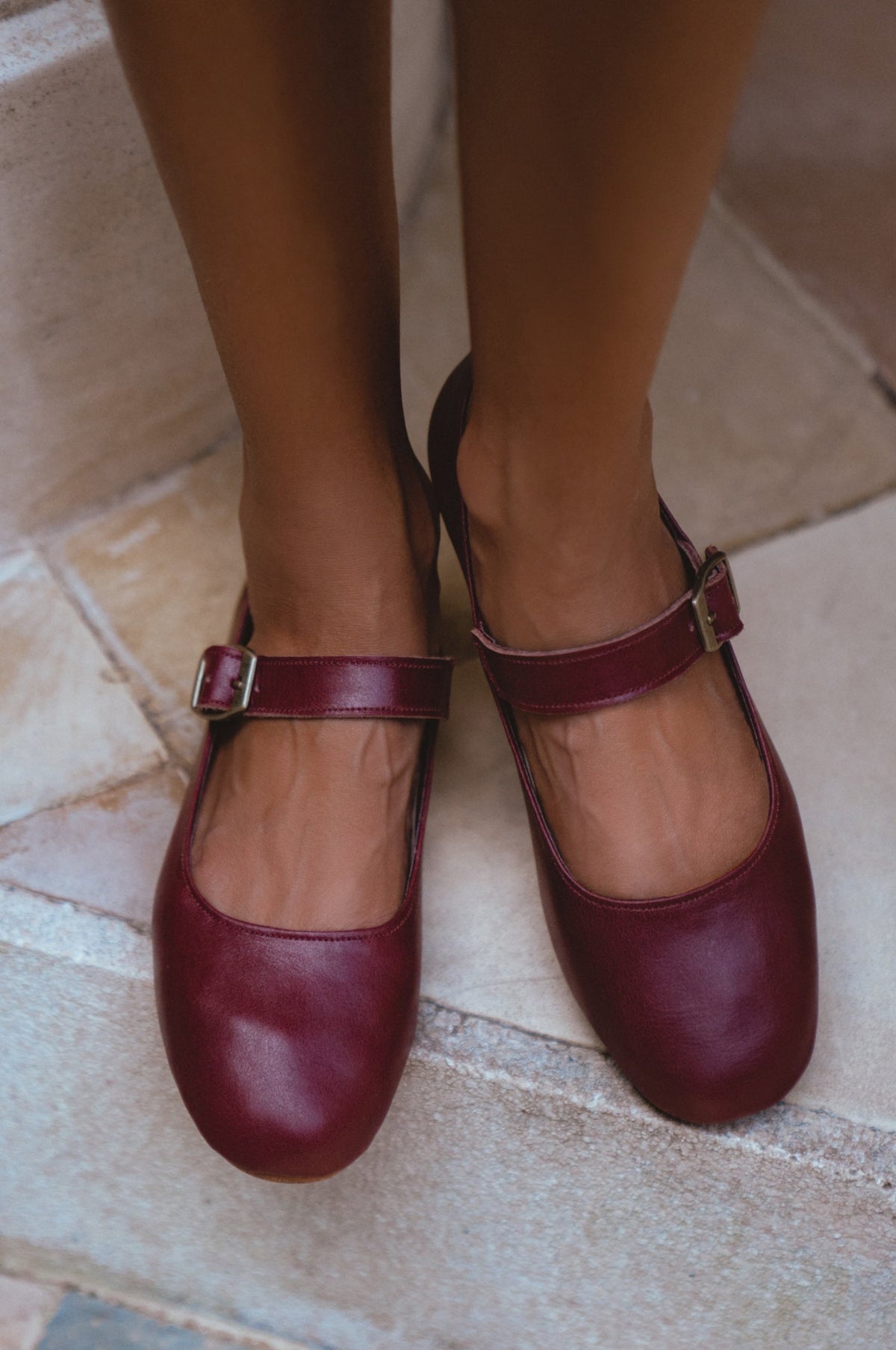 Belle Rose Mary Jane Leather Flats-0
