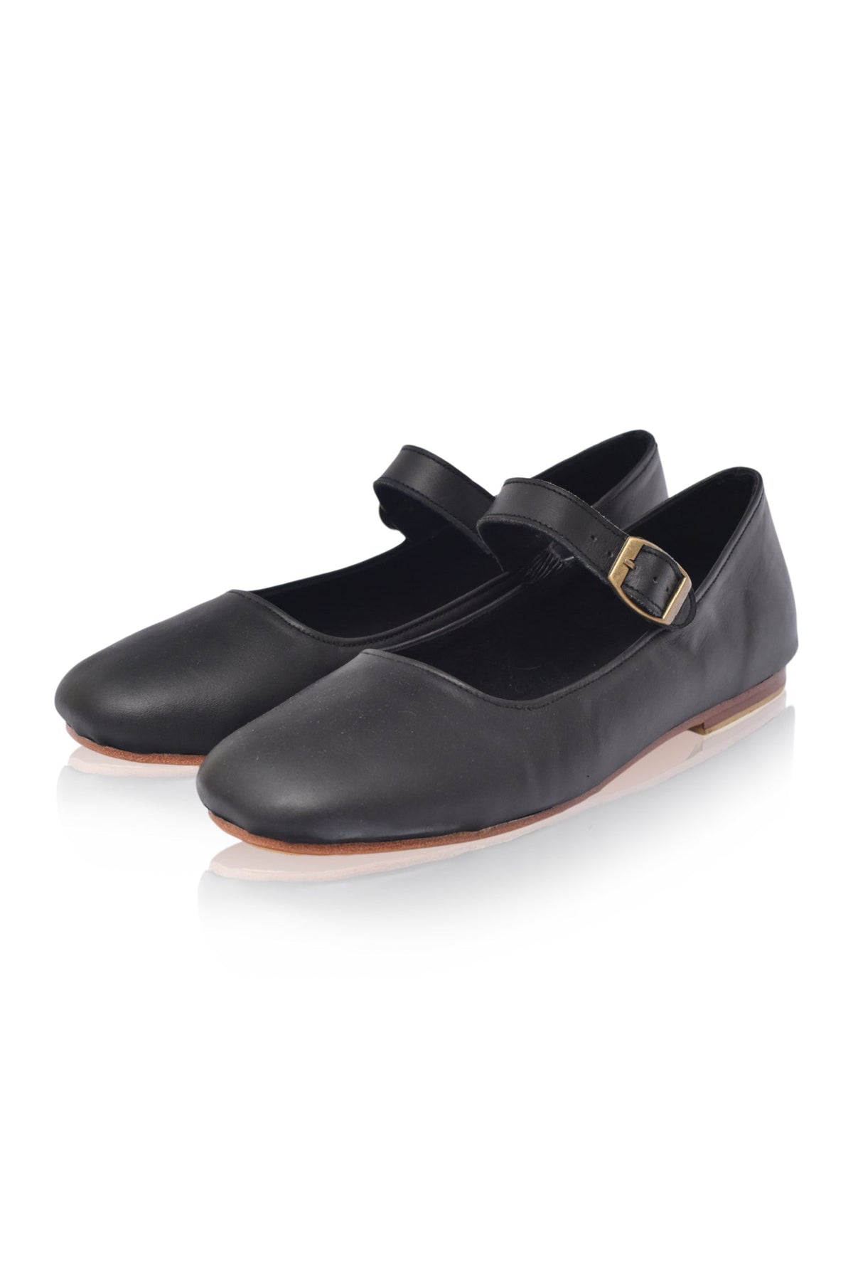 Belle Rose Mary Jane Leather Flats-2