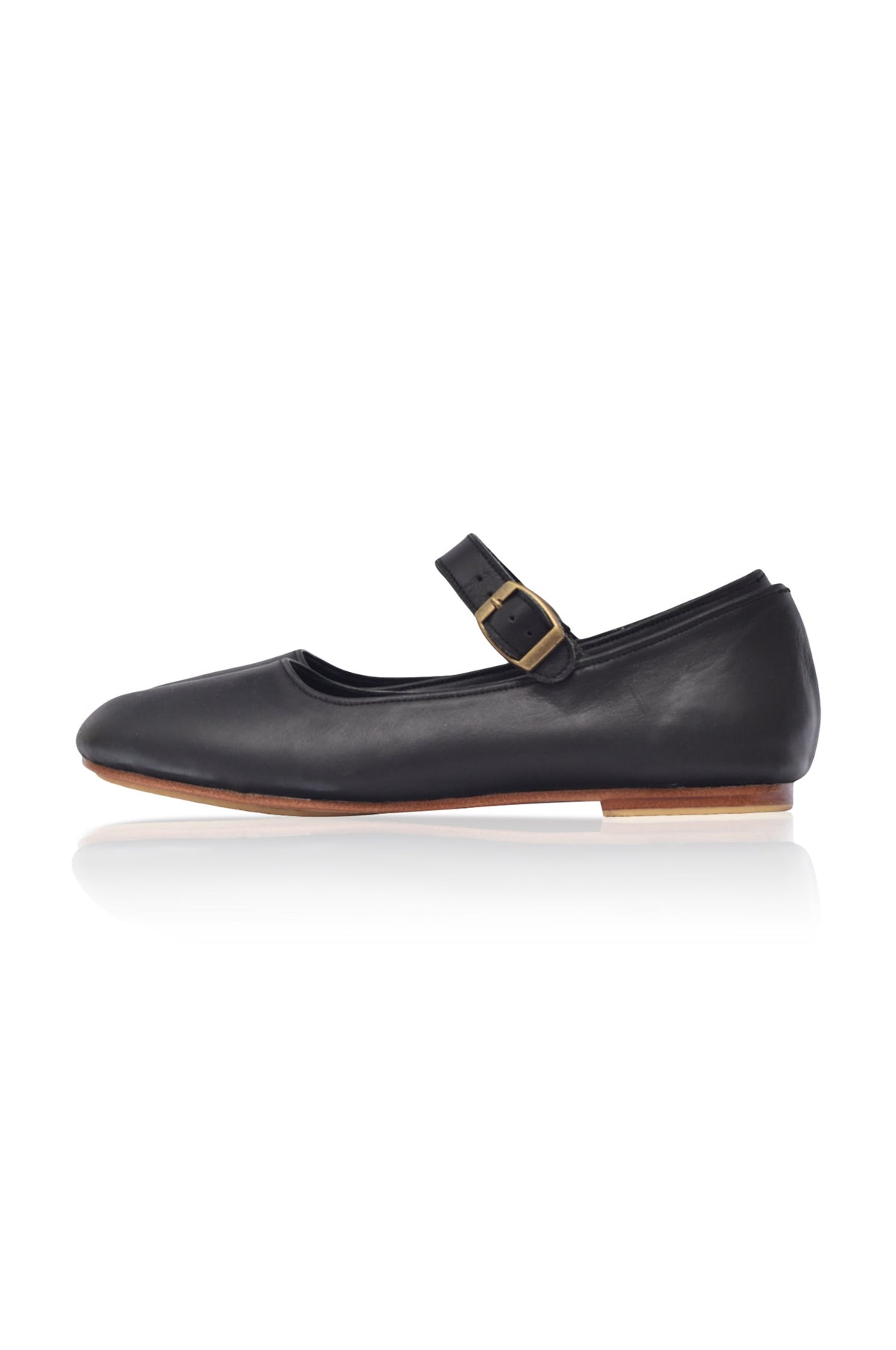 Belle Rose Mary Jane Leather Flats-6