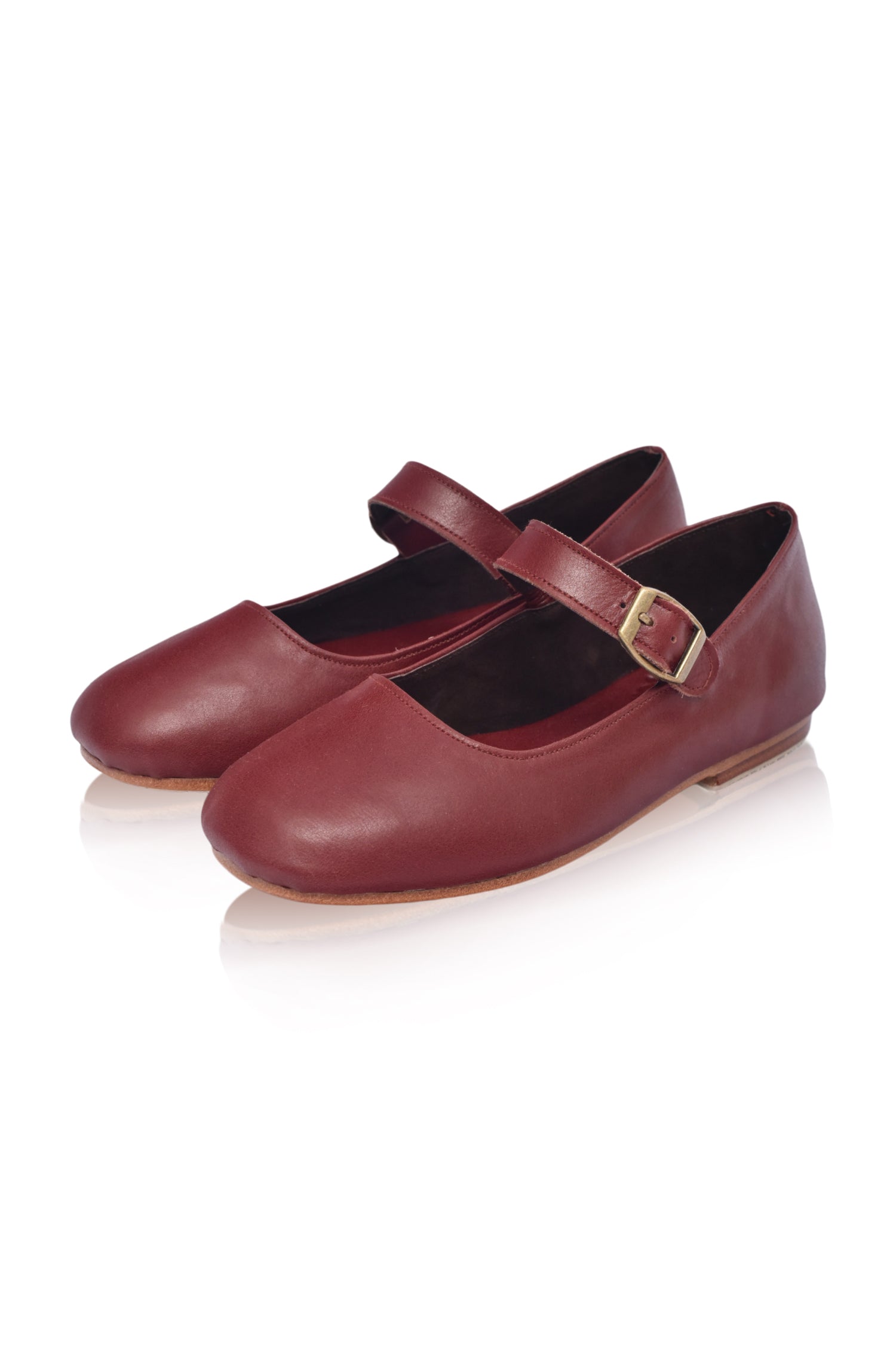 Belle Rose Mary Jane Leather Flats-2