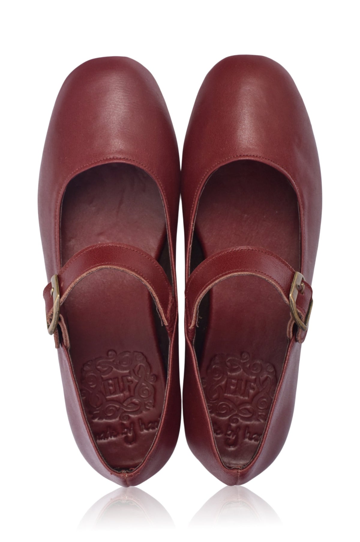 Belle Rose Mary Jane Leather Flats-3