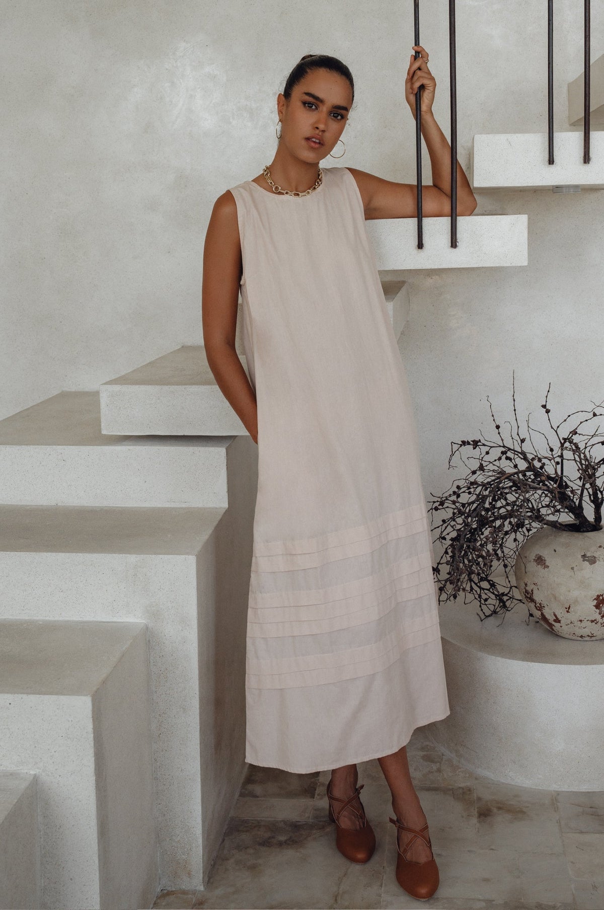 Beloved Cara Slip on Cotton Maxi Dress (Sale)-7