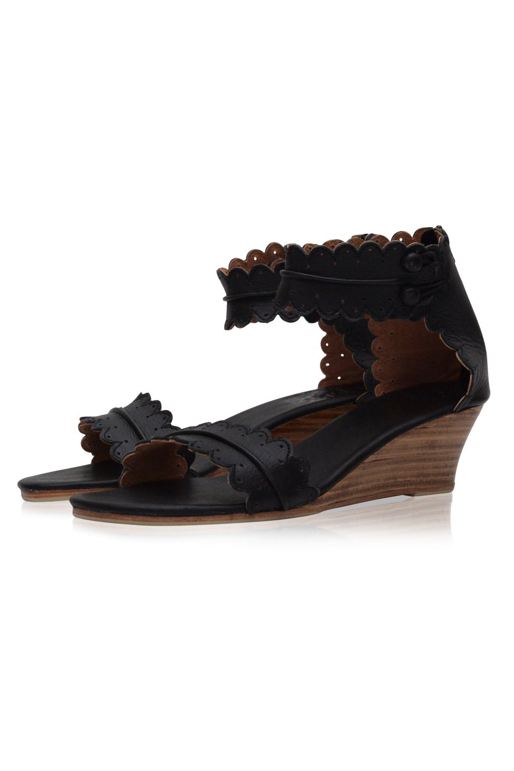 Magdalena Wooden Wedge Sandals-2