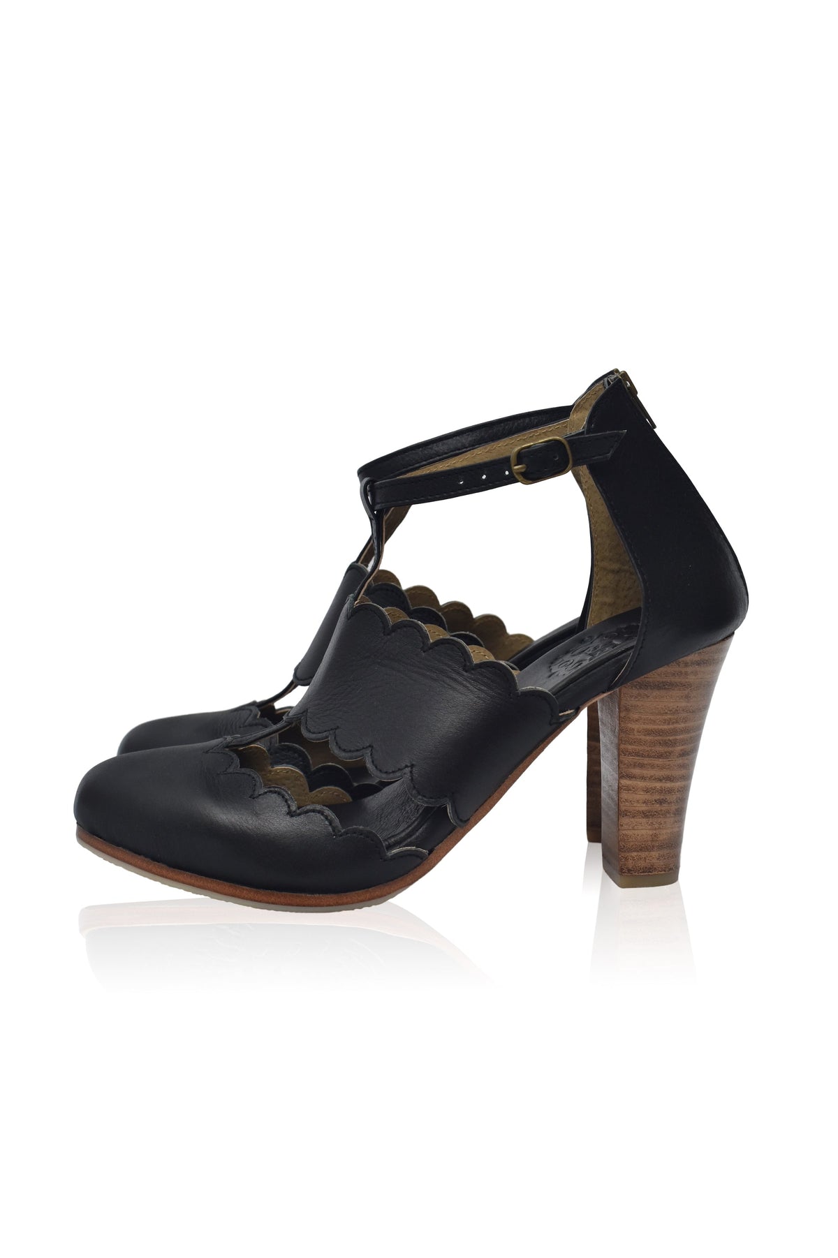 Incognito T-Strap Leather Heels-5