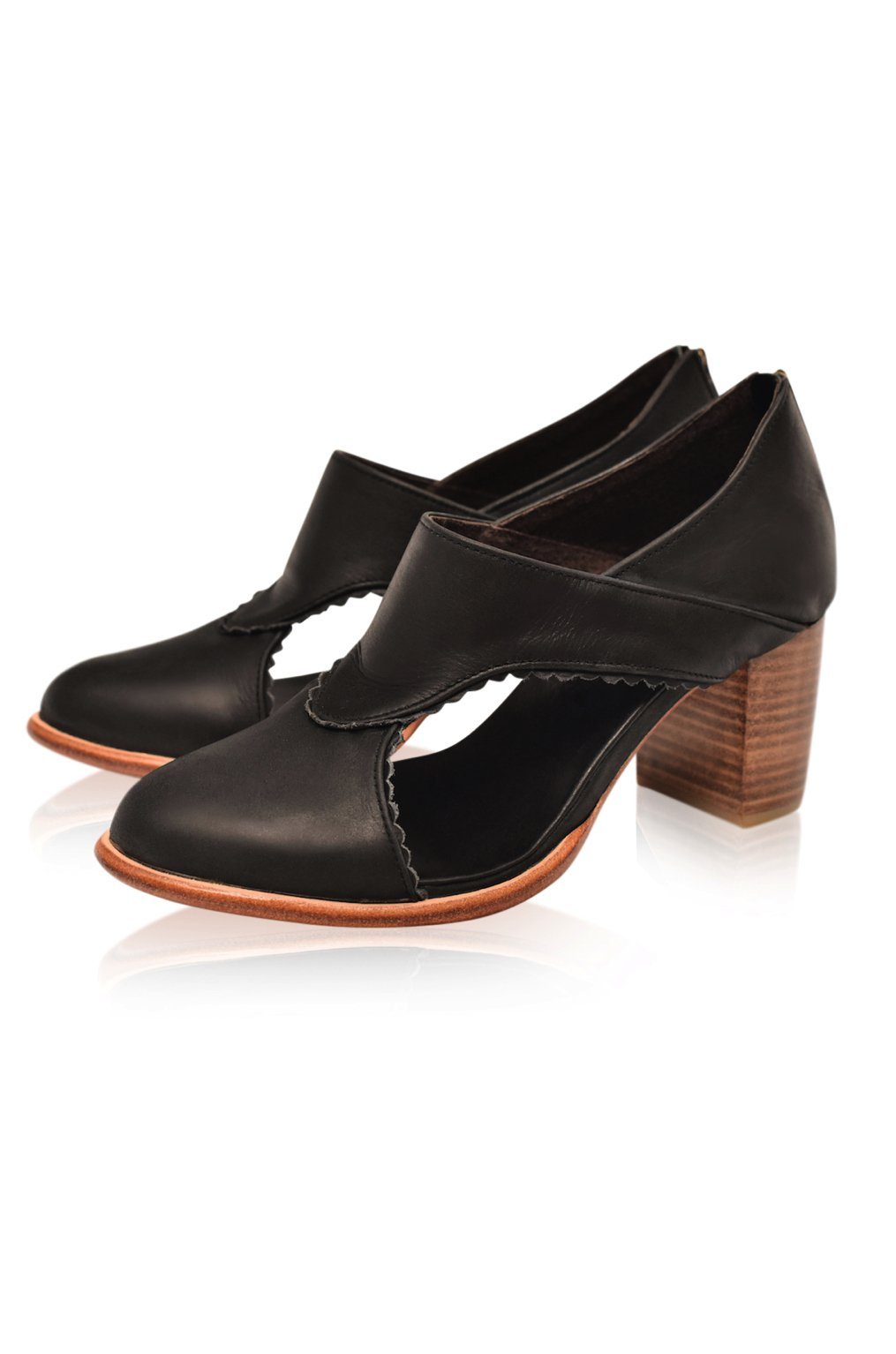 Rain Kiss Leather Heel Booties-1