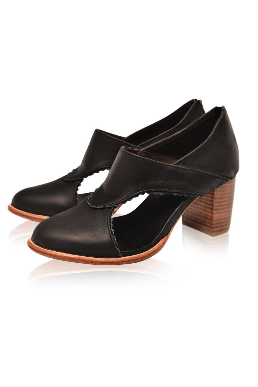 Rain Kiss Leather Heel Booties-5