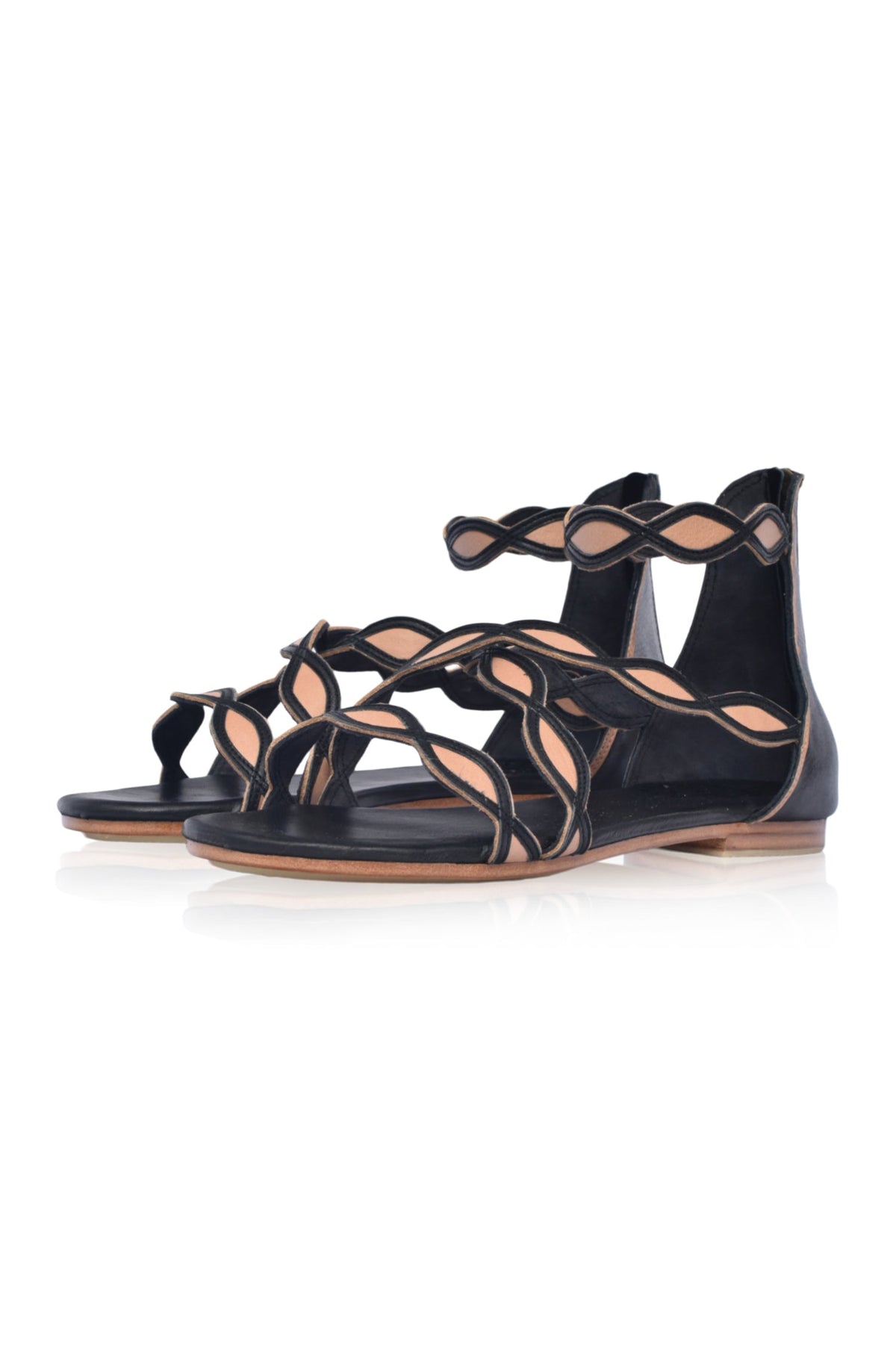 Blossom Floral Leather Sandals-2