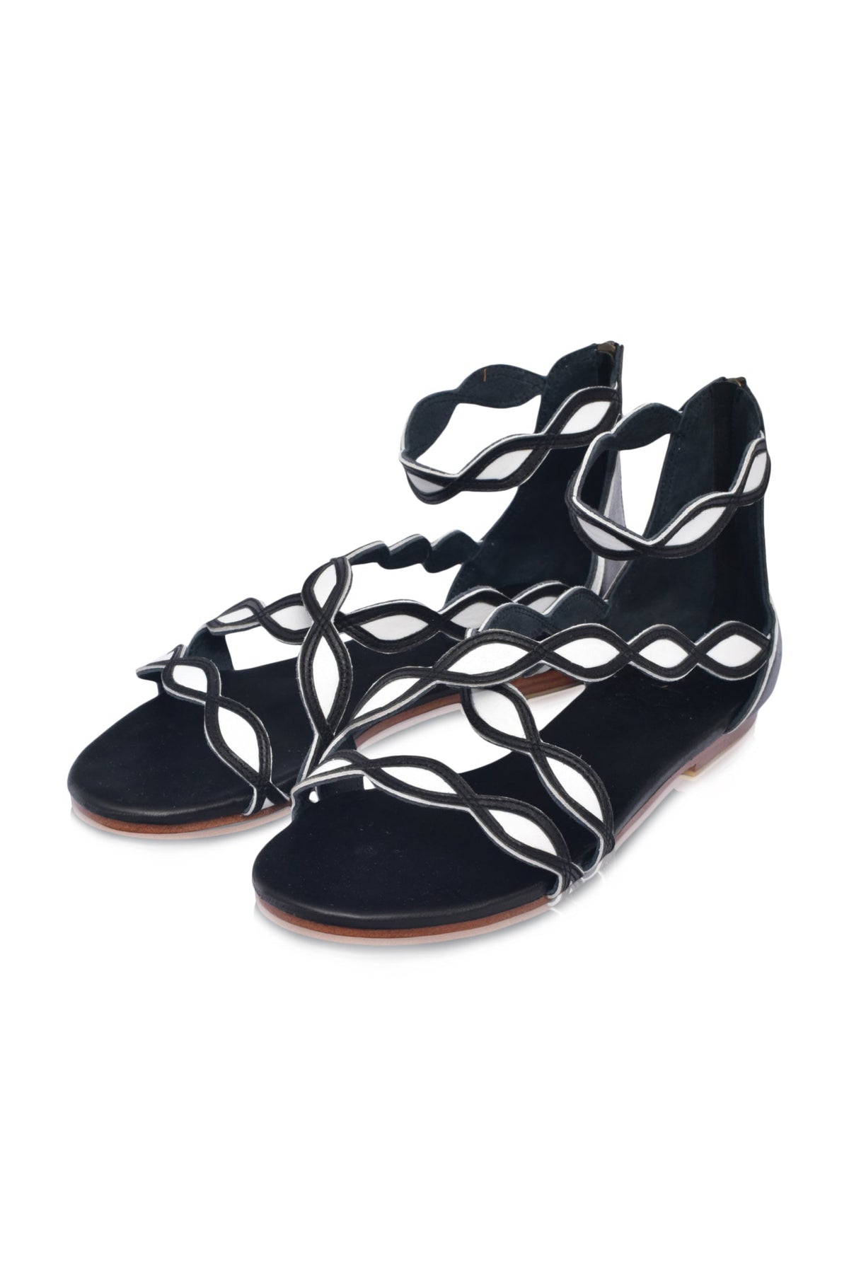 Blossom Floral Leather Sandals-5