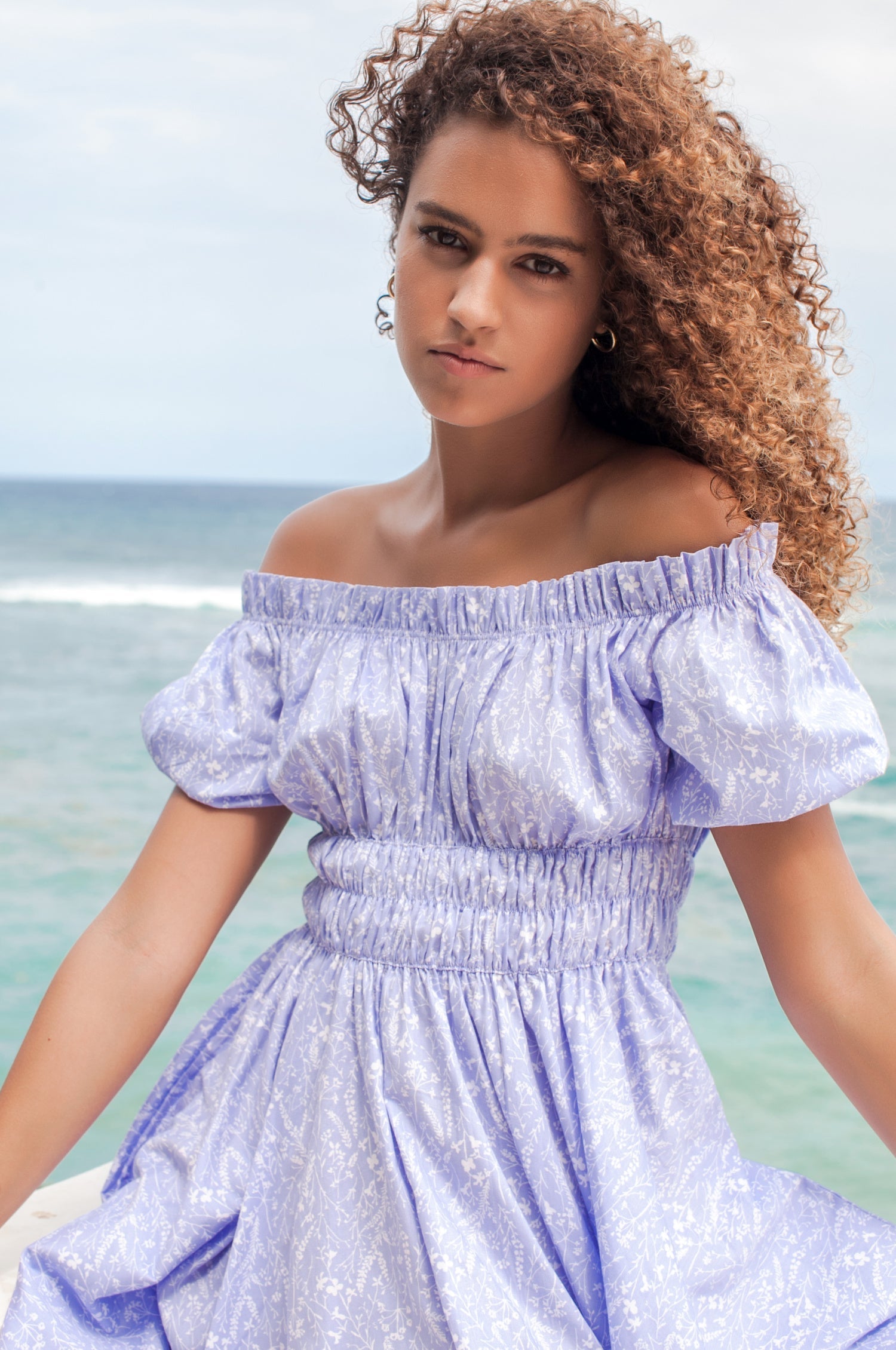Butterfly Bliss Off Shoulder Mini Dress (Sale)-1