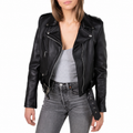 Women’s Black Motorcycle Jacket Leather-0