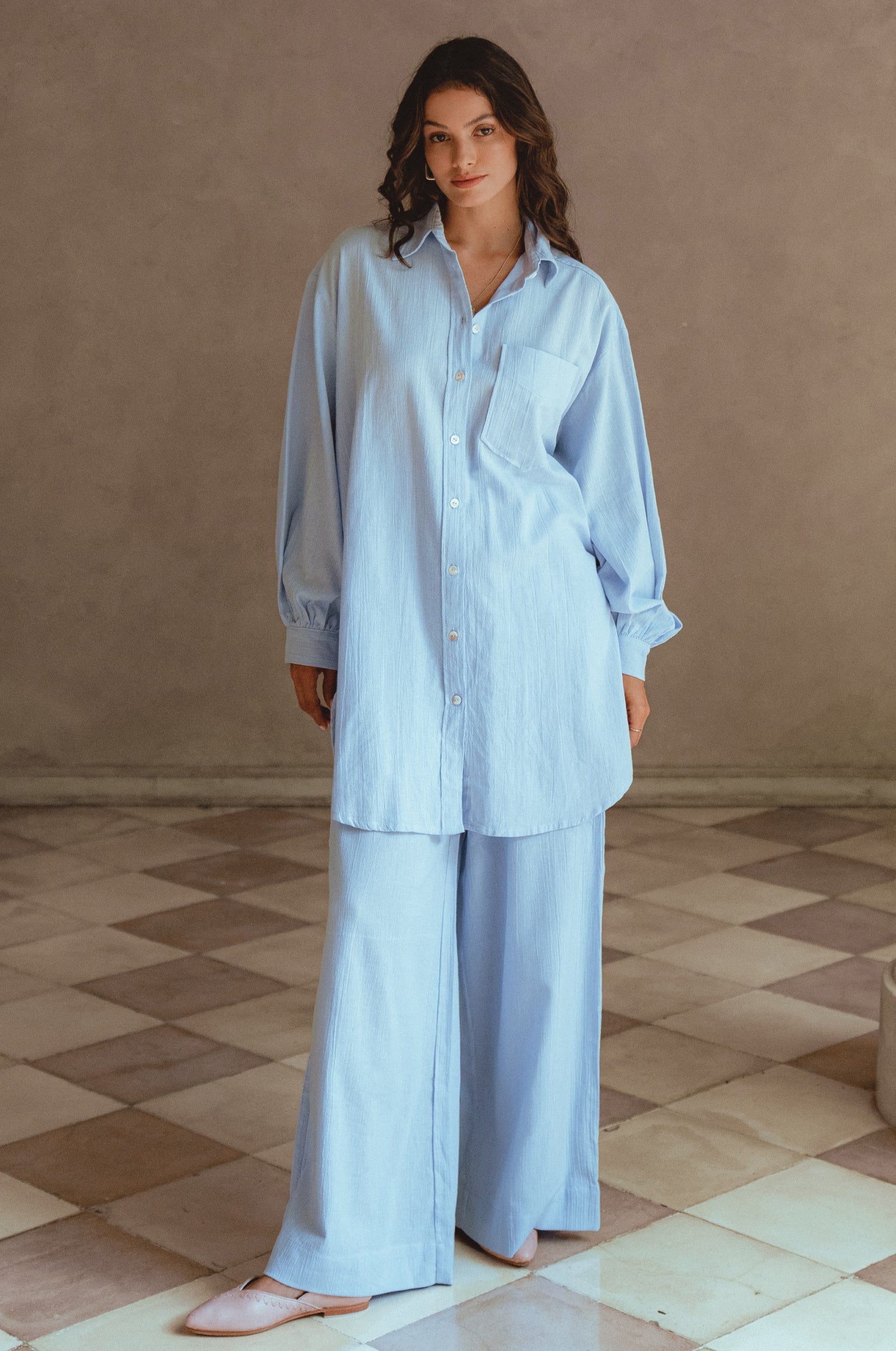 Calin Wide Leg Linen Pants (Sale)-2