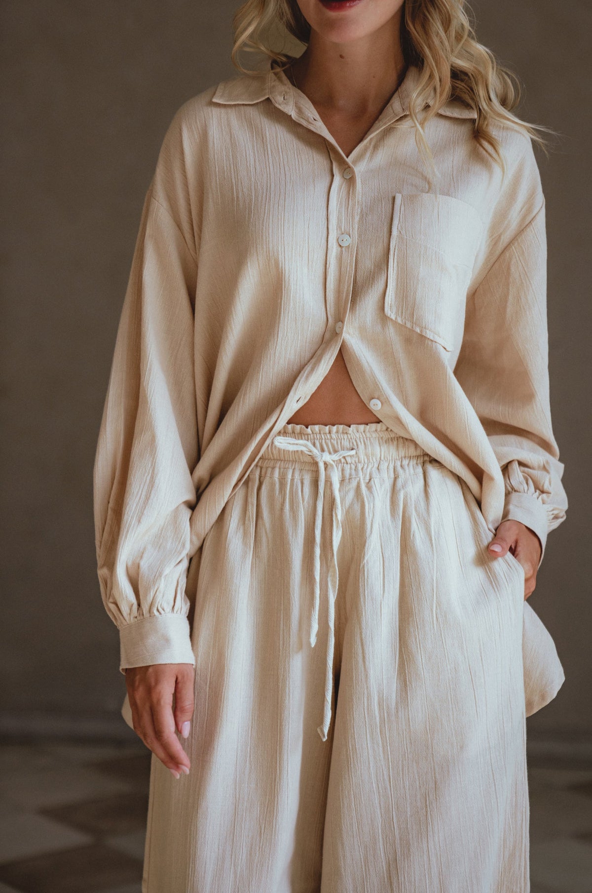 Calin Wide Leg Linen Pants (Sale)-1