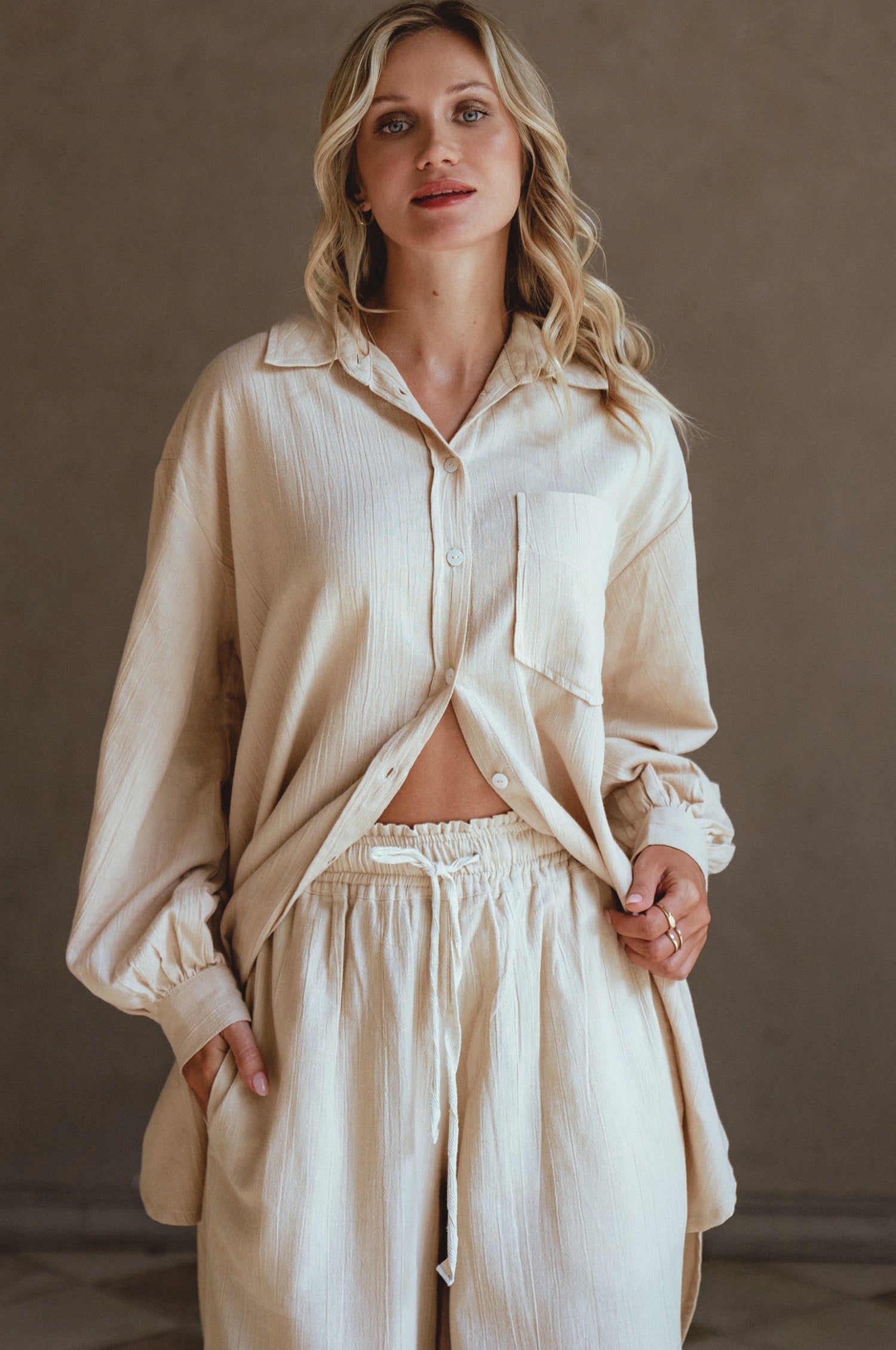 Calin Wide Leg Linen Pants (Sale)-3