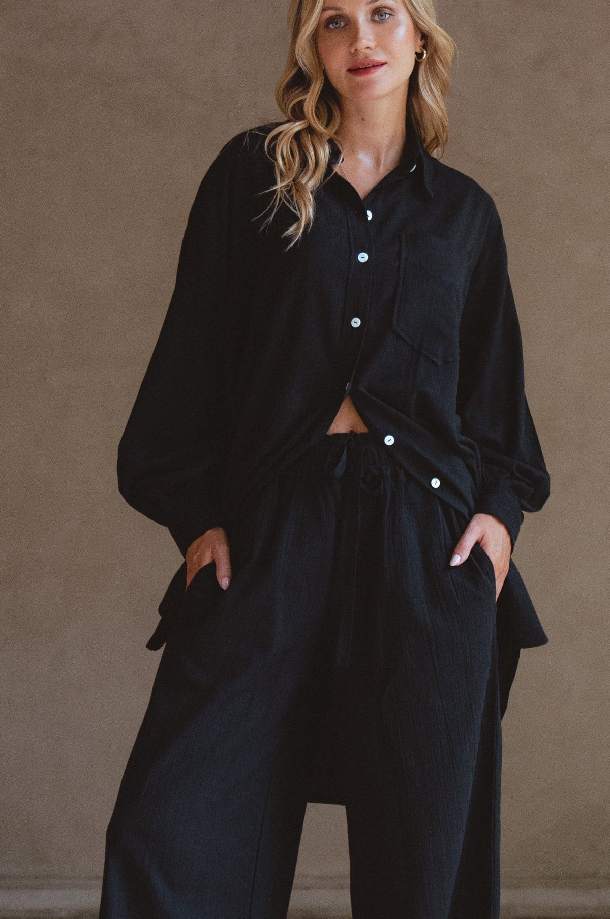 Calin Wide Leg Linen Pants (Sale)-1