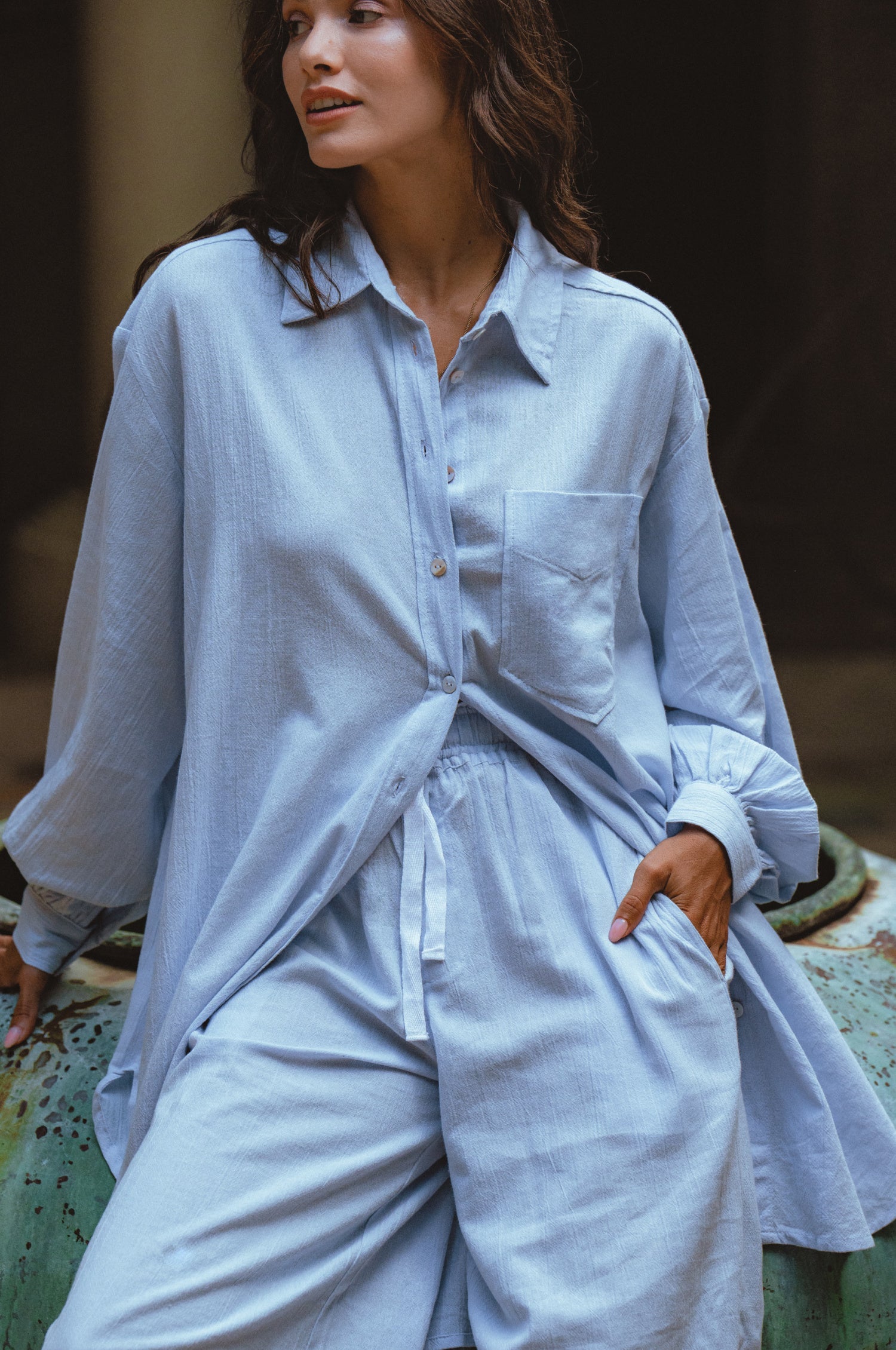 Calin Wide Leg Linen Pants (Sale)-4