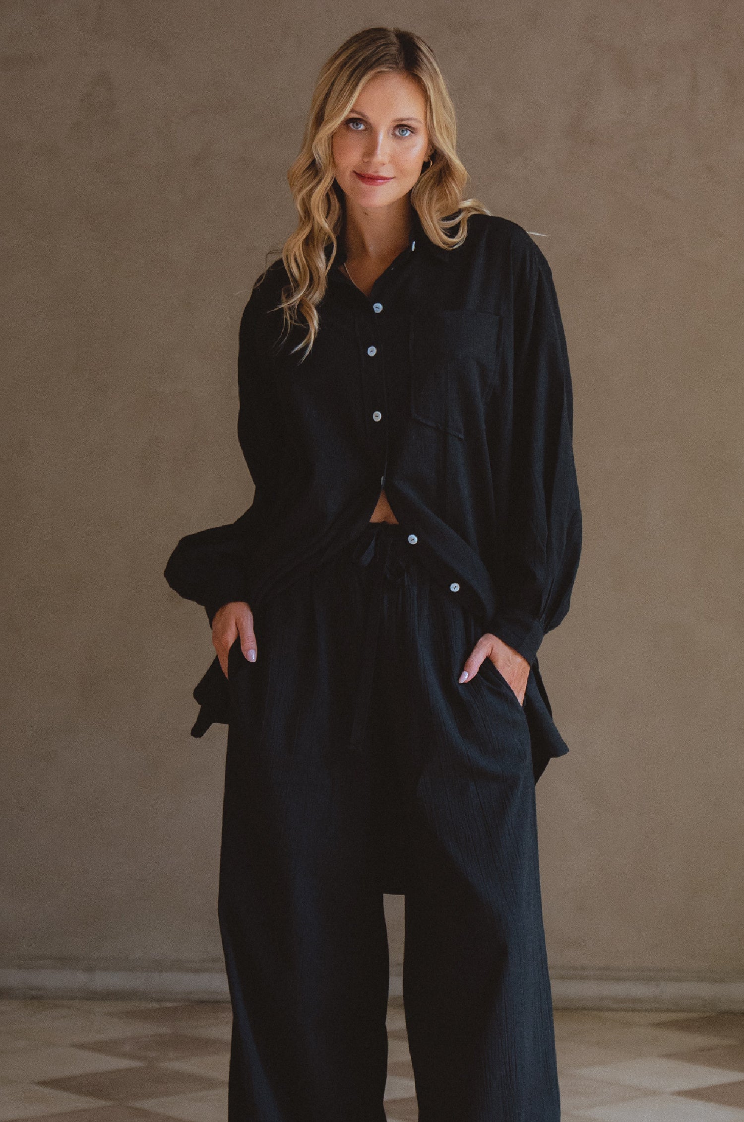 Calin Long Sleeve Oversized Shirt (Sale)-0