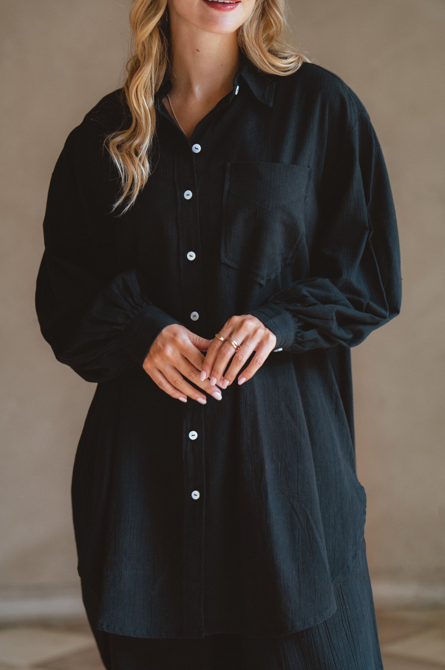 Calin Long Sleeve Oversized Shirt (Sale)-1