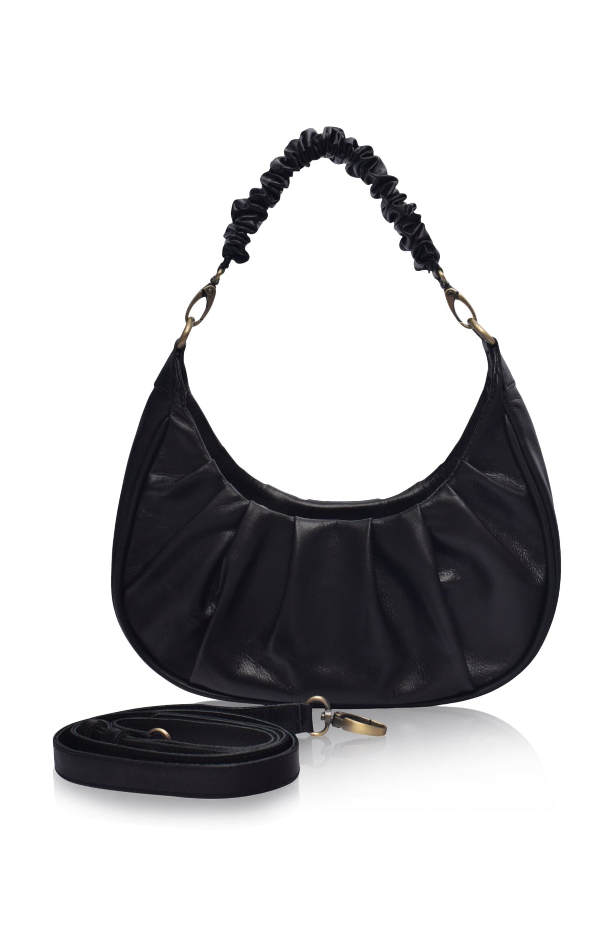Camille Ruched Leather Bag-1