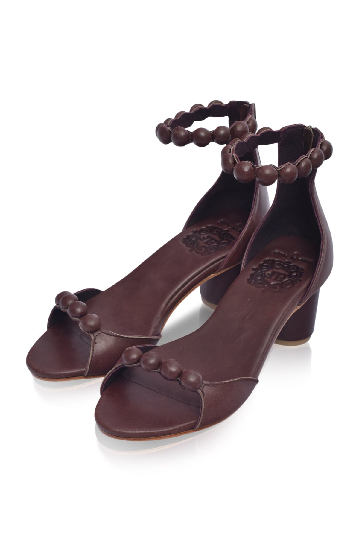 Candy Wooden Heel Leather Sandals-1