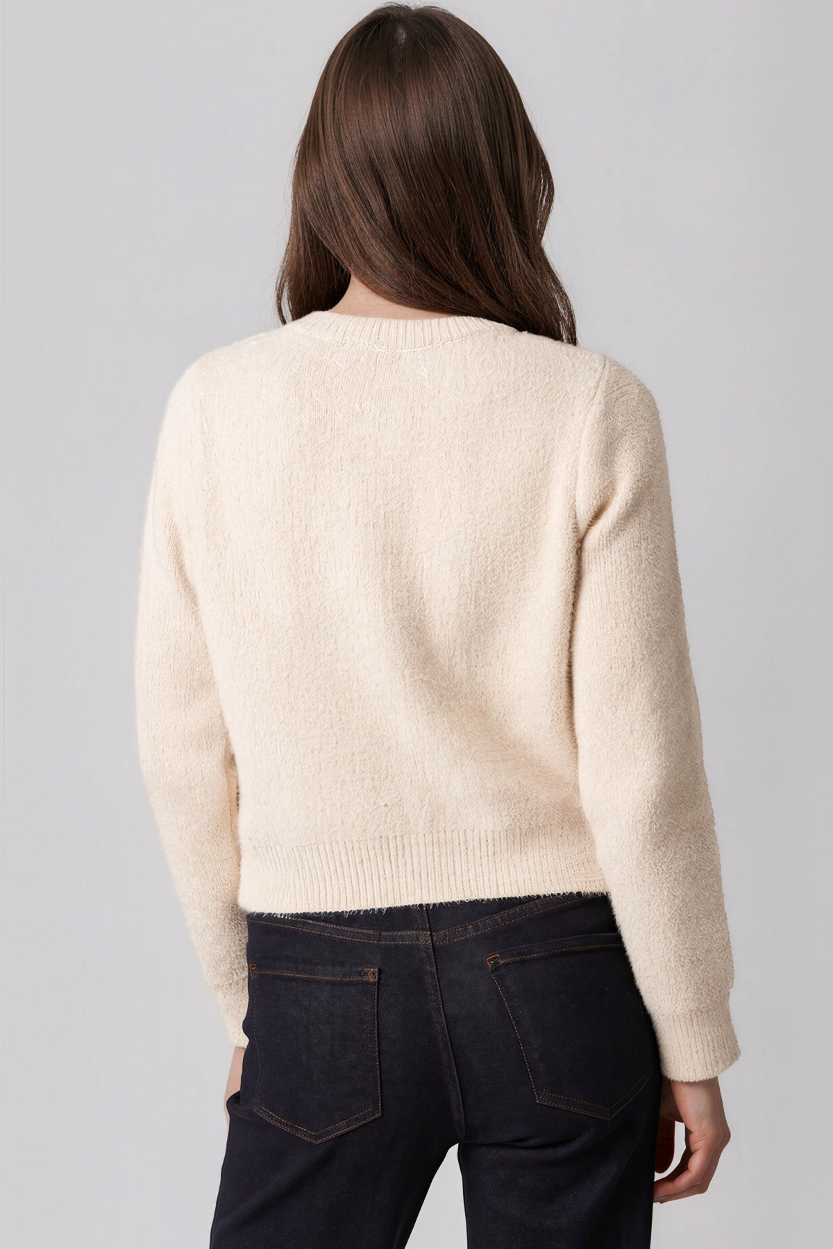 Beige Cropped Soft Knit Cardigan-3
