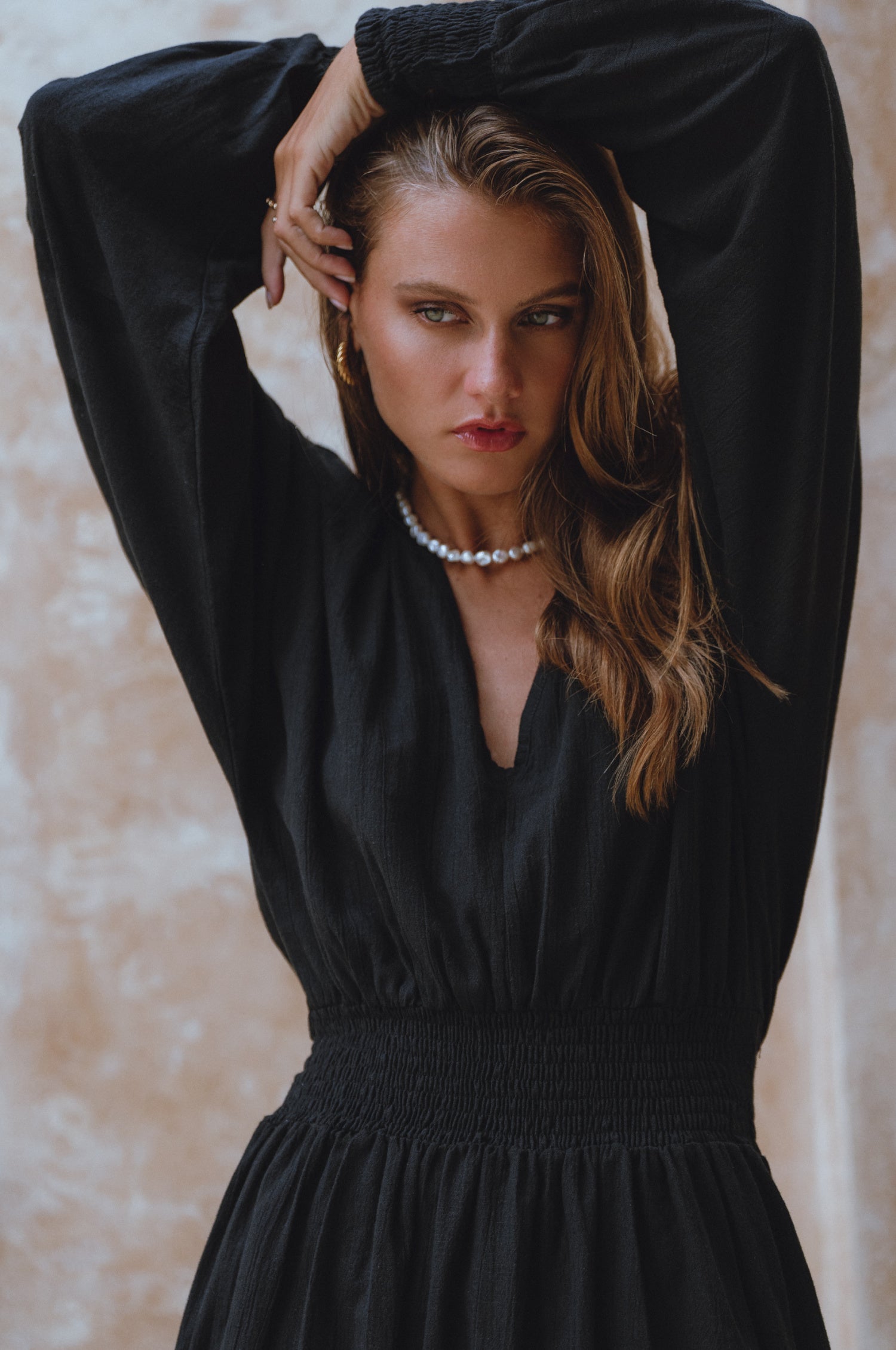 Carla Long Sleeve Linen Dress-1