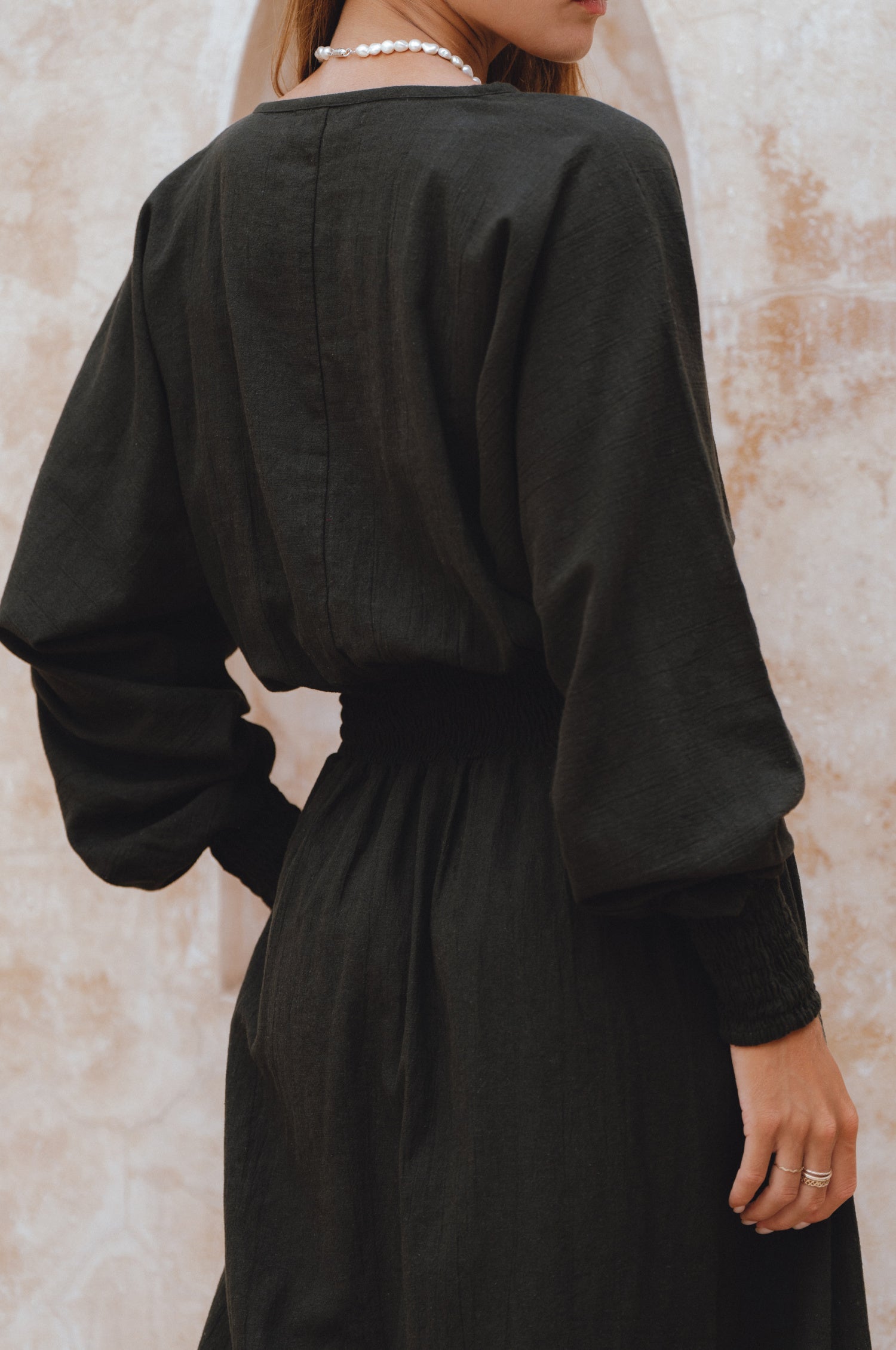 Carla Long Sleeve Linen Dress-4