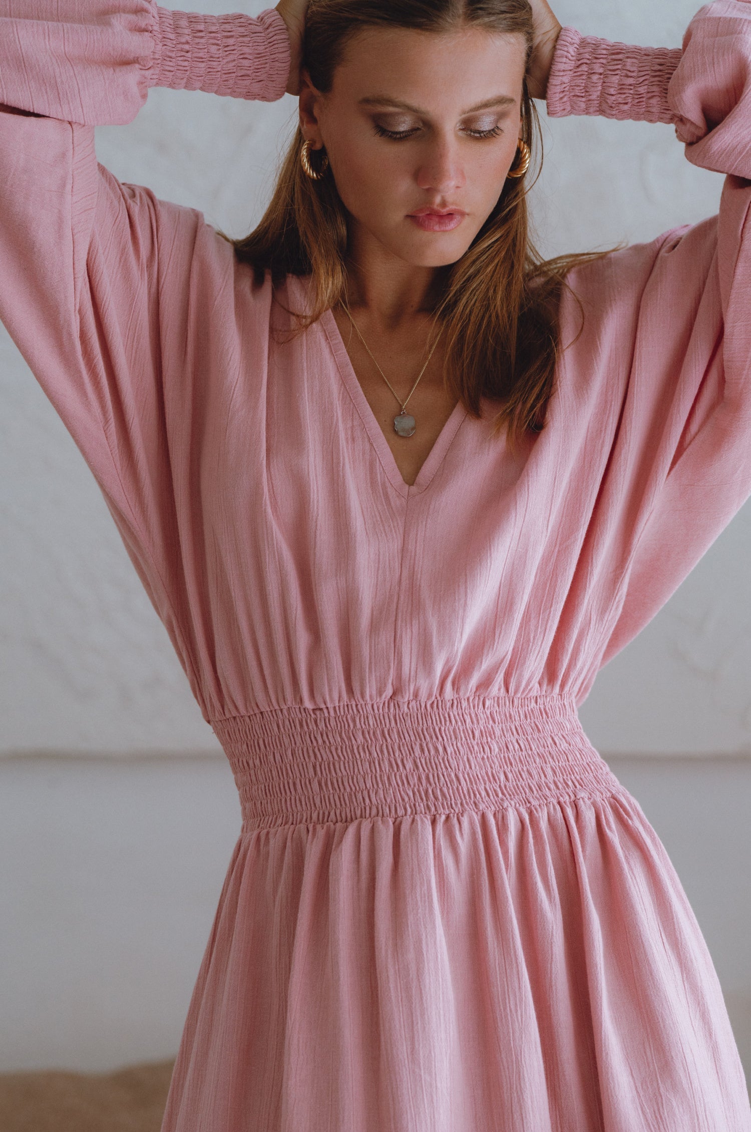 Carla Long Sleeve Linen Dress-3