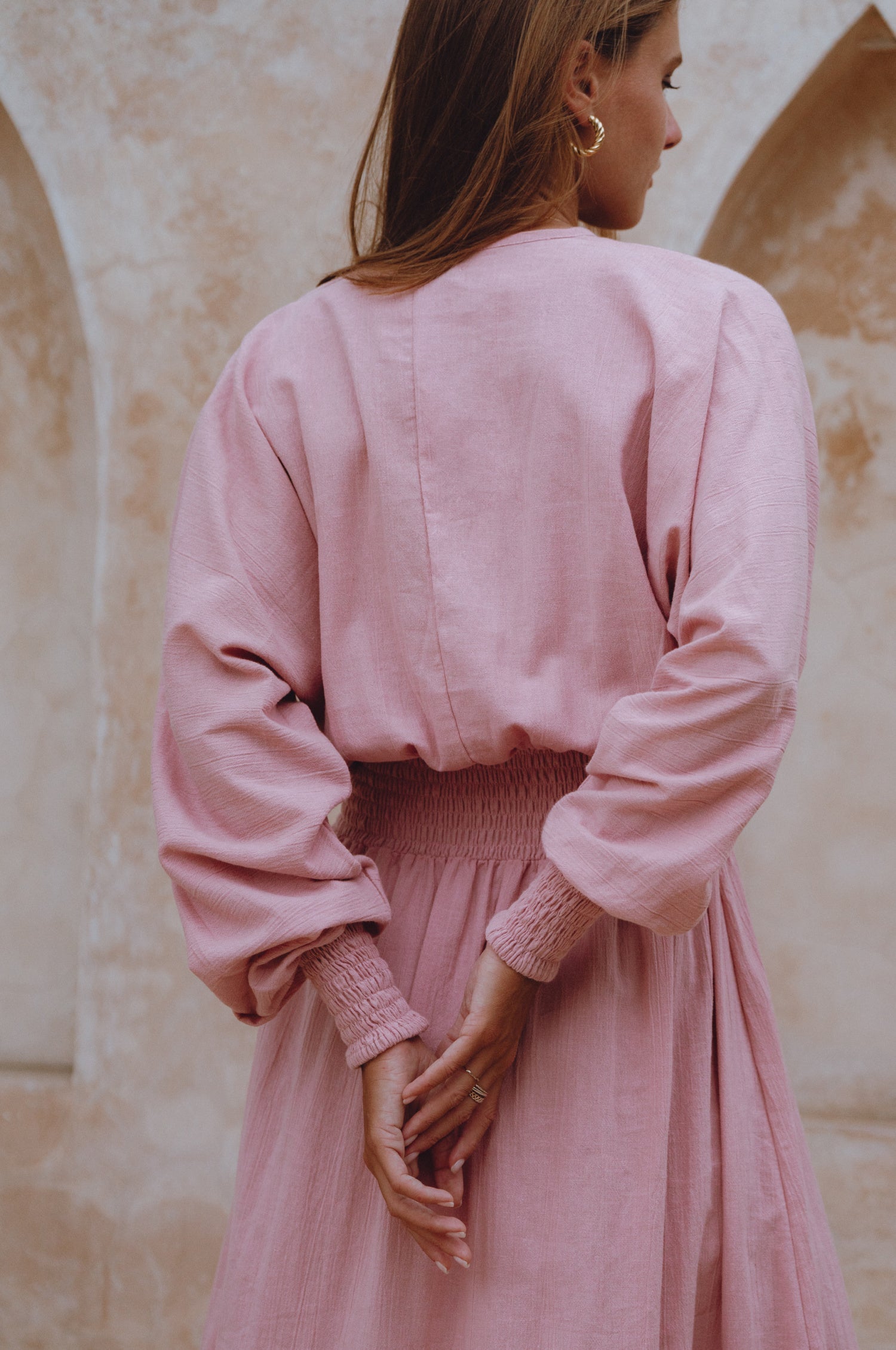 Carla Long Sleeve Linen Dress-2