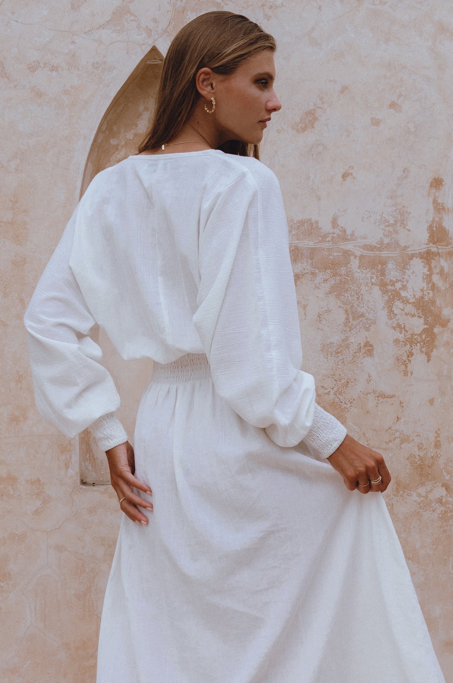 Carla Long Sleeve Linen Dress-2