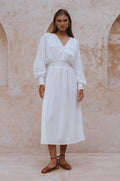 Carla Long Sleeve Linen Dress-0