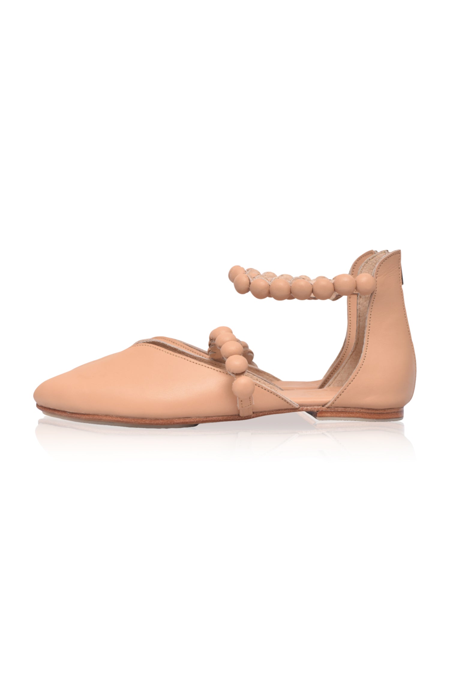 Carmella Ankle Strap Leather Ballet Flats-6