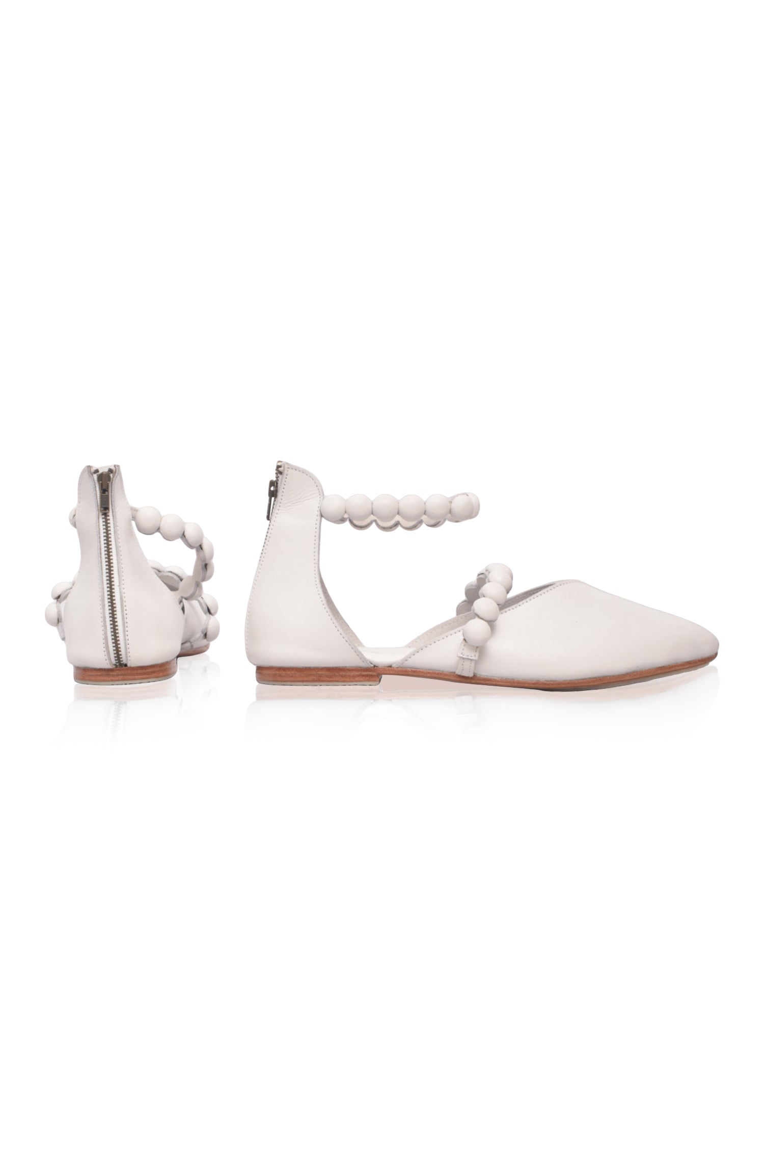 Carmella Ankle Strap Leather Ballet Flats-4