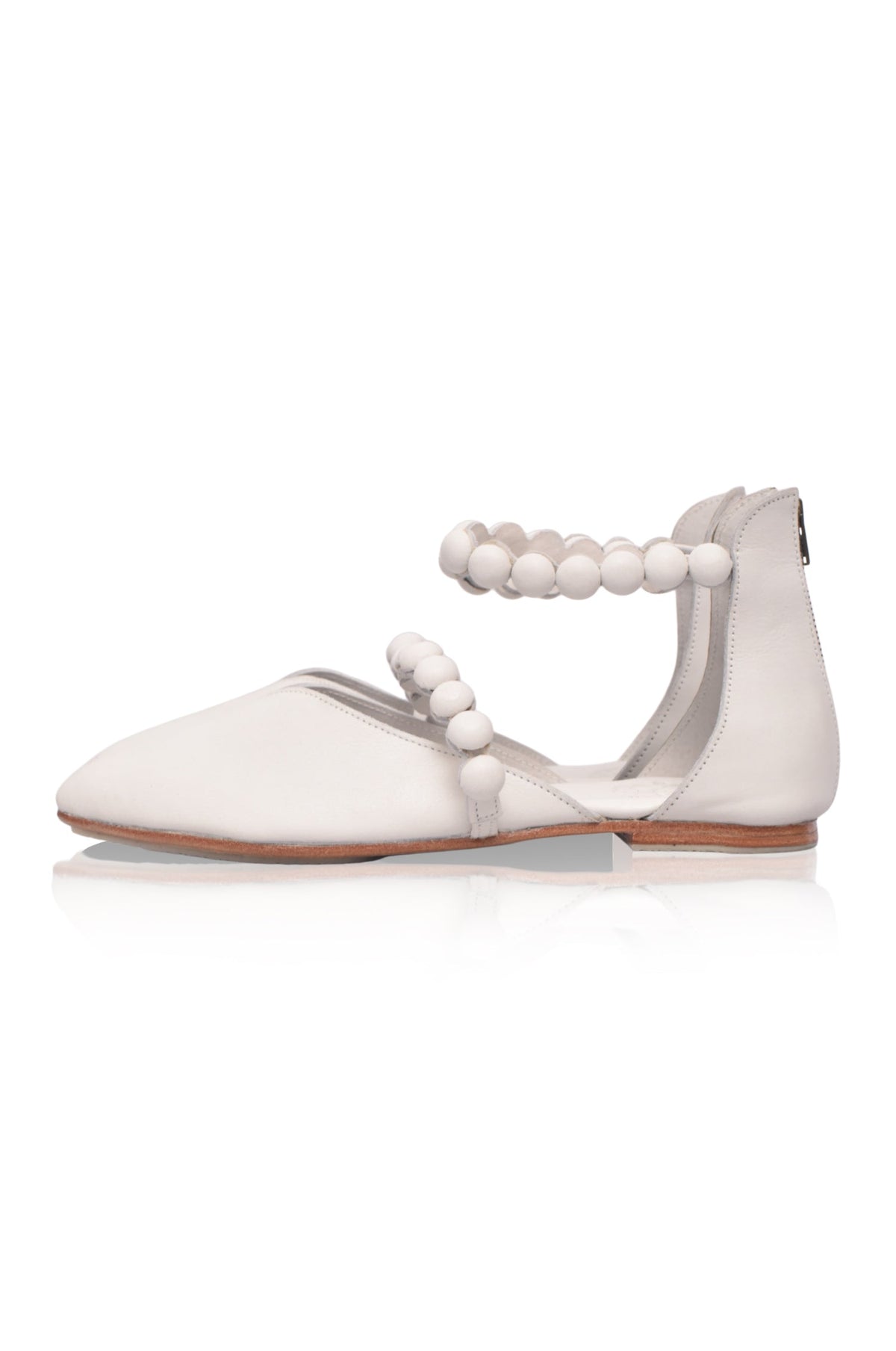 Carmella Ankle Strap Leather Ballet Flats-7