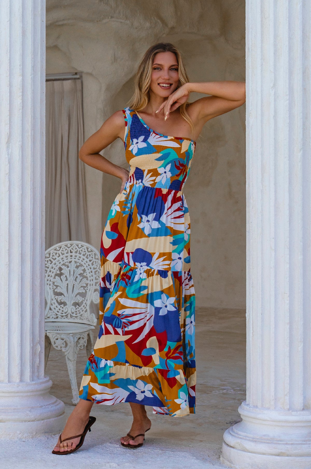 Cassandra One Shoulder Maxi Dress-9