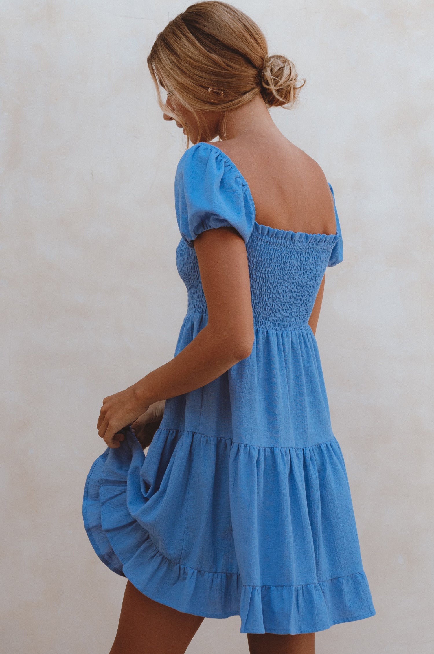 Catalina Smocked Linen Mini Dress-4