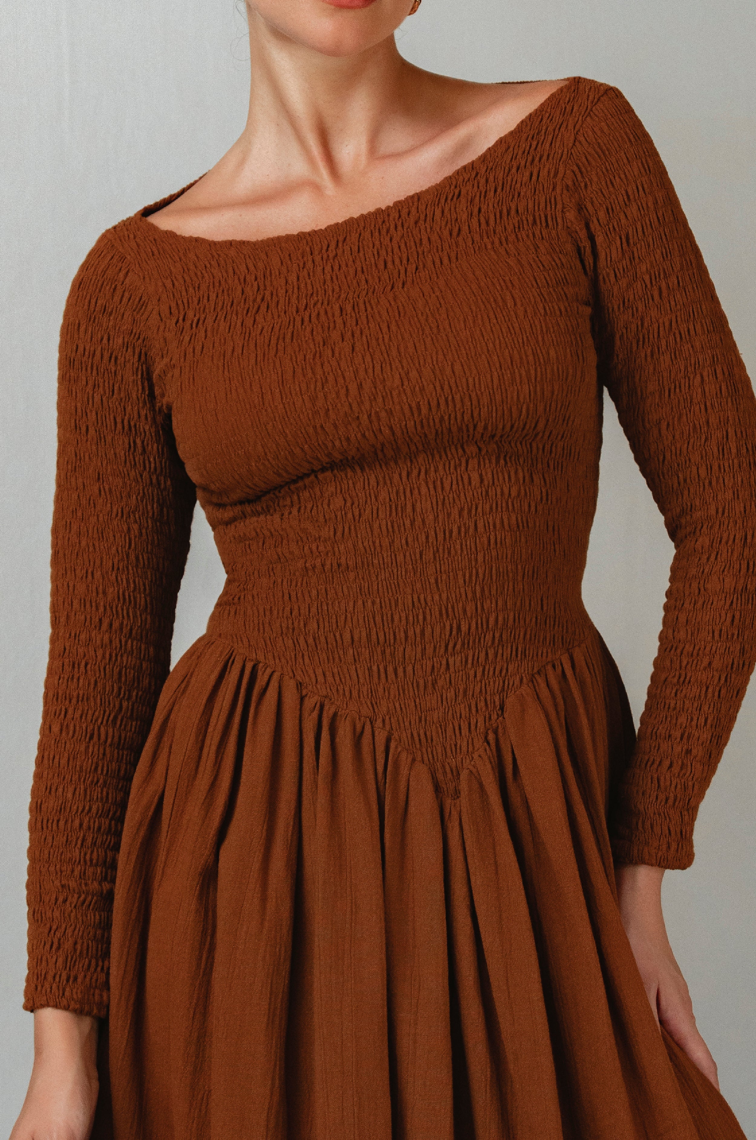 Chantilly Long Sleeve Smocked Dress-3
