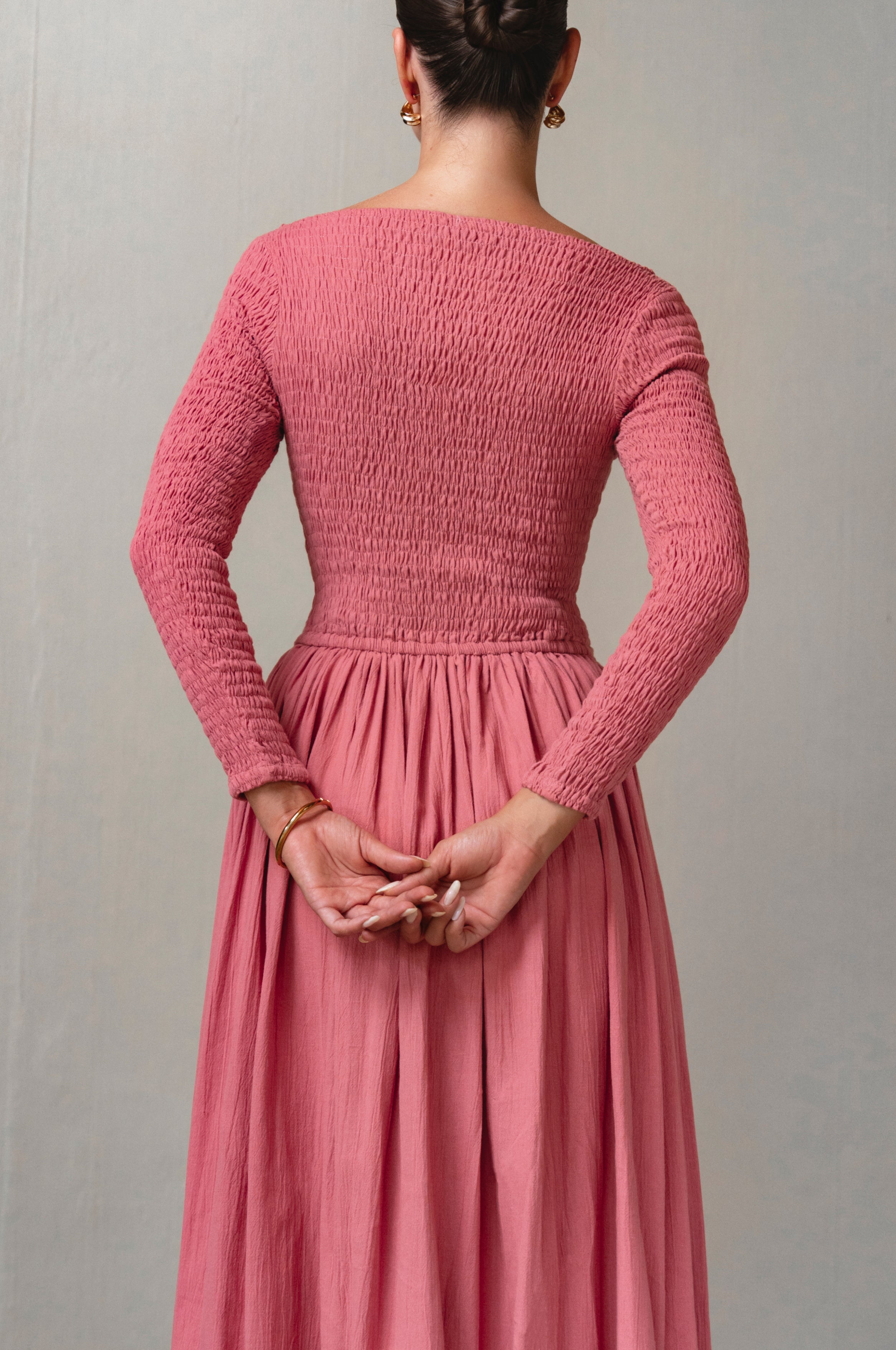 Chantilly Long Sleeve Smocked Dress-2