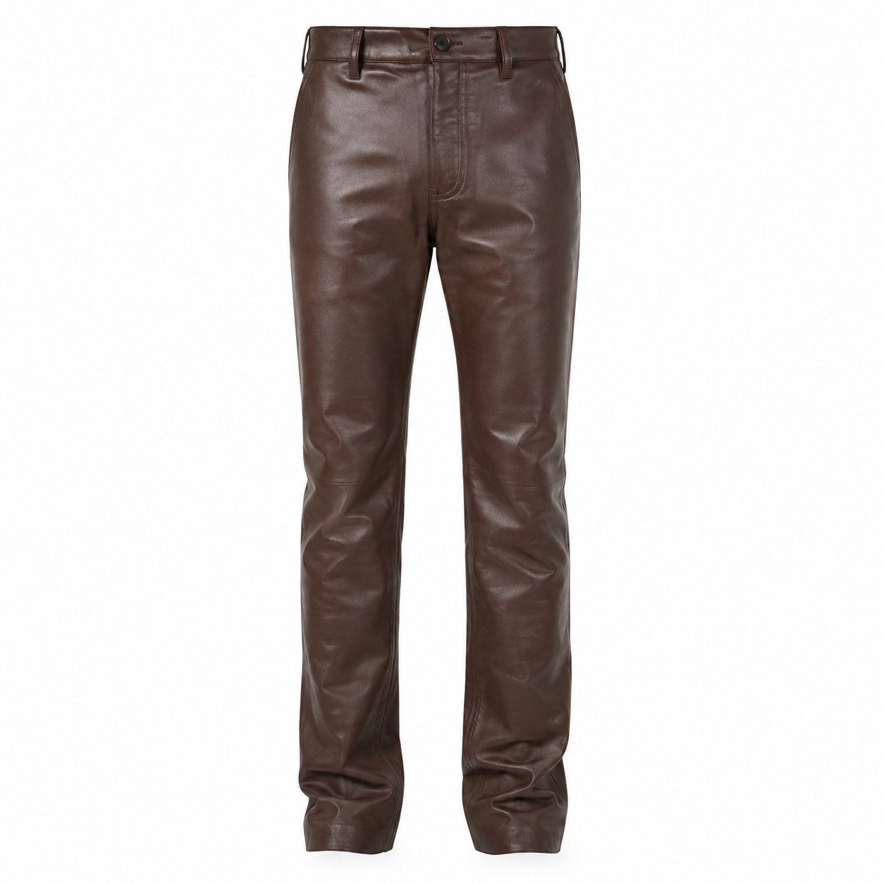 Men’s Stylish Brown Leather Pants-3