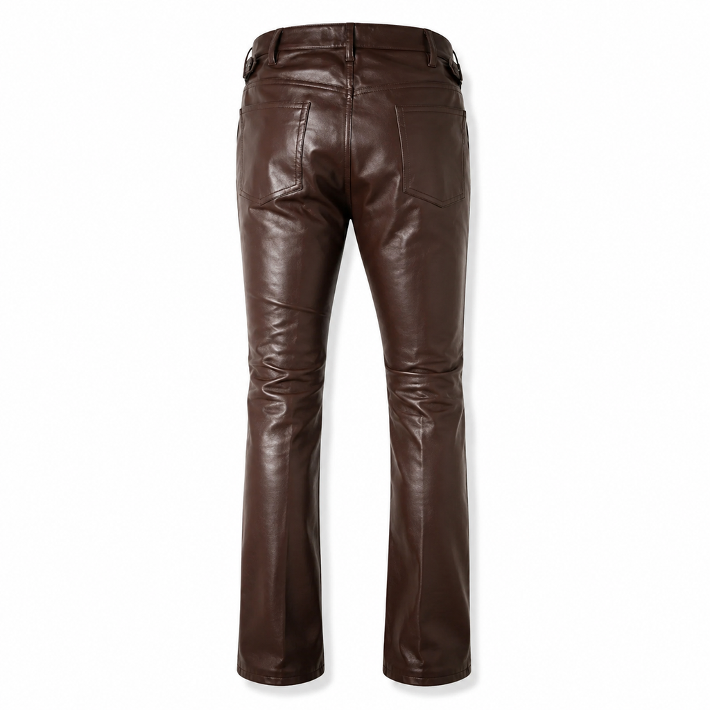 Men’s Stylish Brown Leather Pants-1