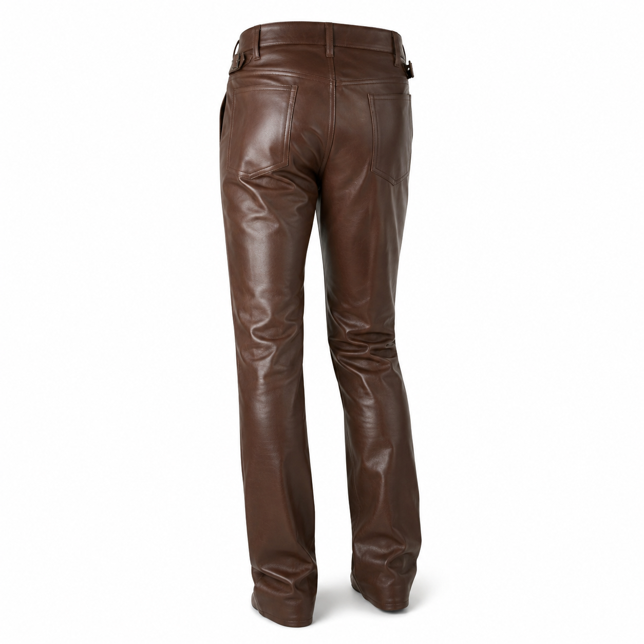 Men’s Stylish Brown Leather Pants-2